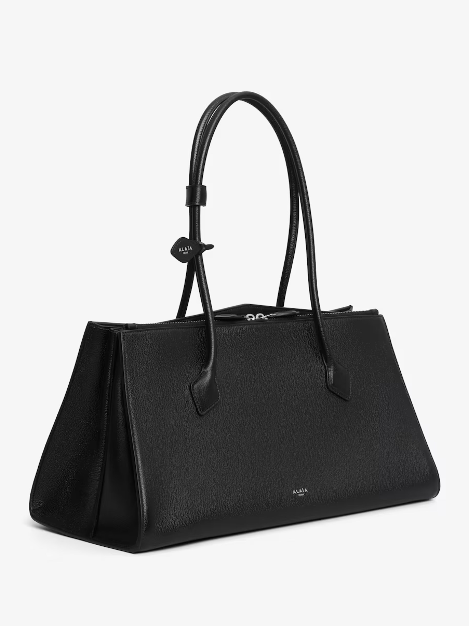 Black Alaia LE TECKEL grained leather bag