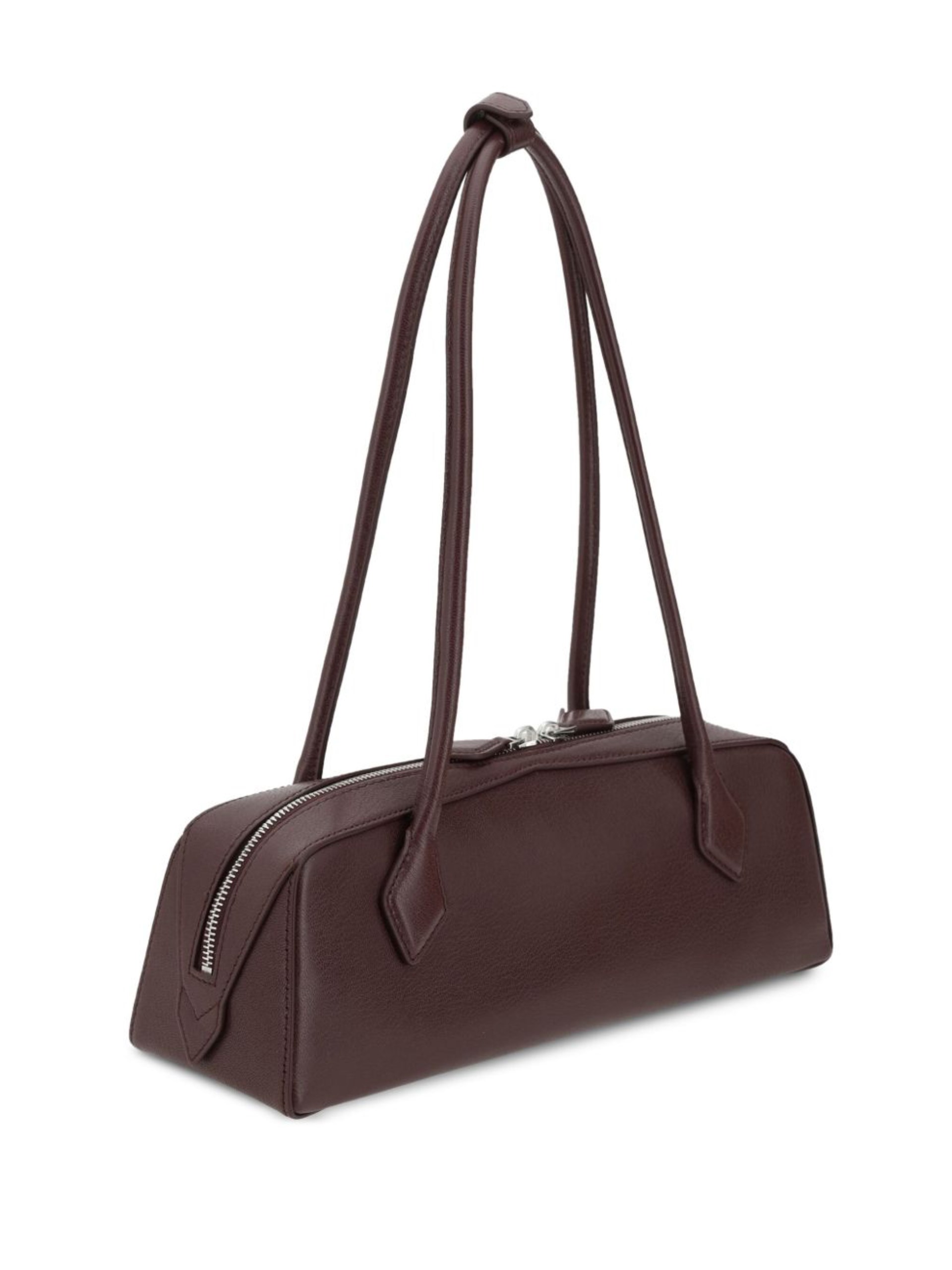 Alaia Le Teckel burgundy leather bag with elongated shape