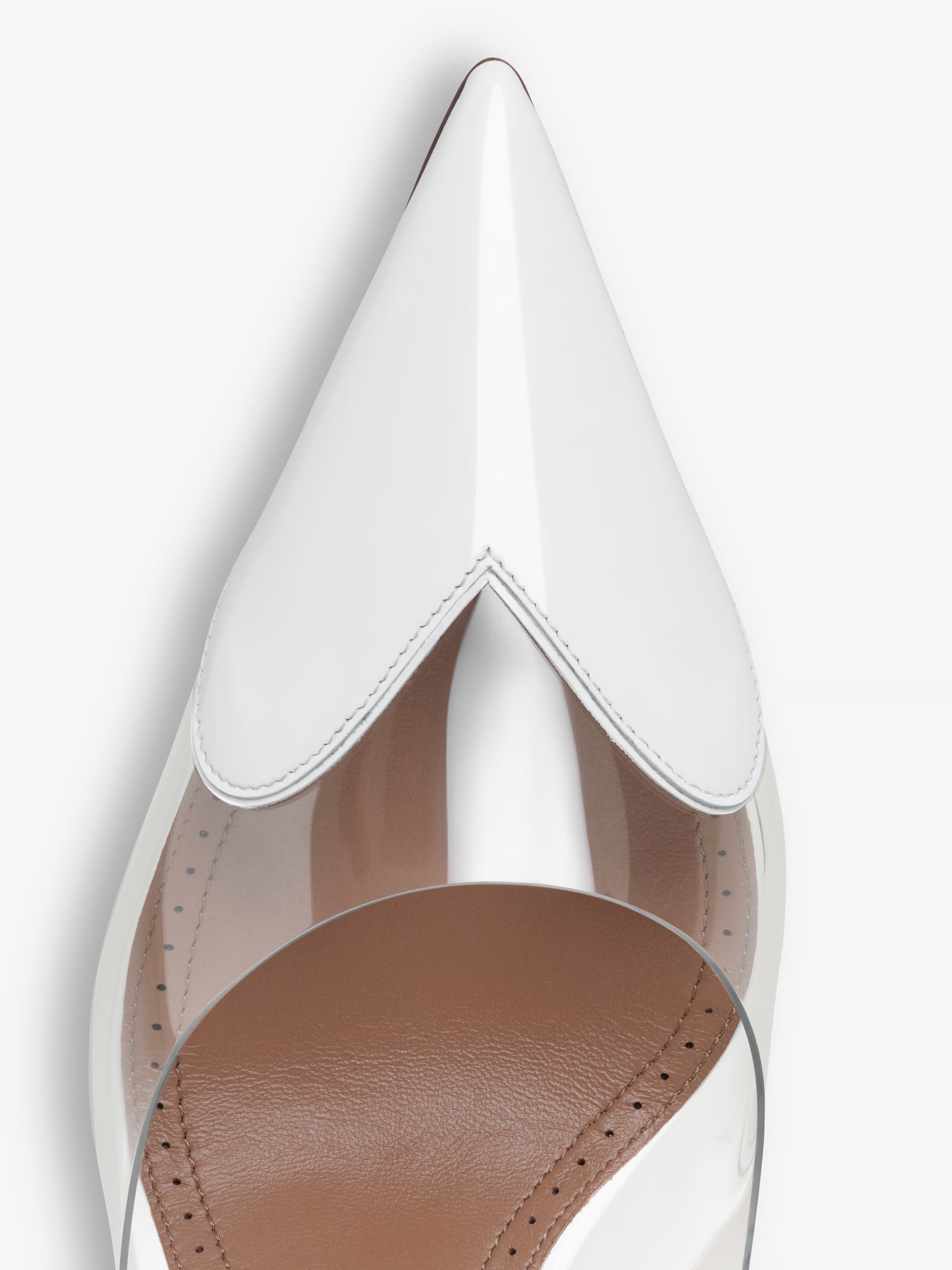 White slingbacks by Alaia LE CŒUR with transparent inserts