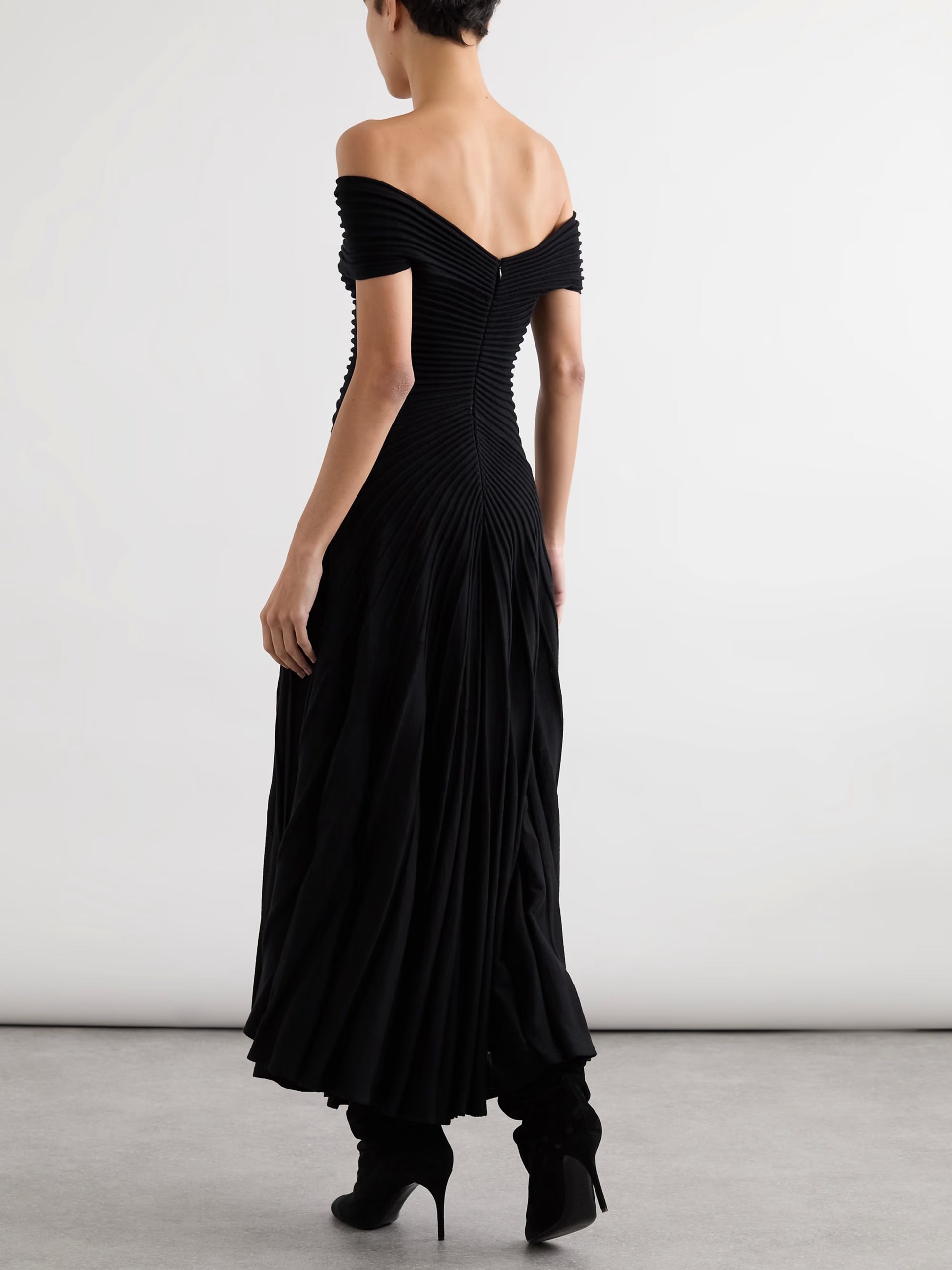 Black textured Alaia maxi dress