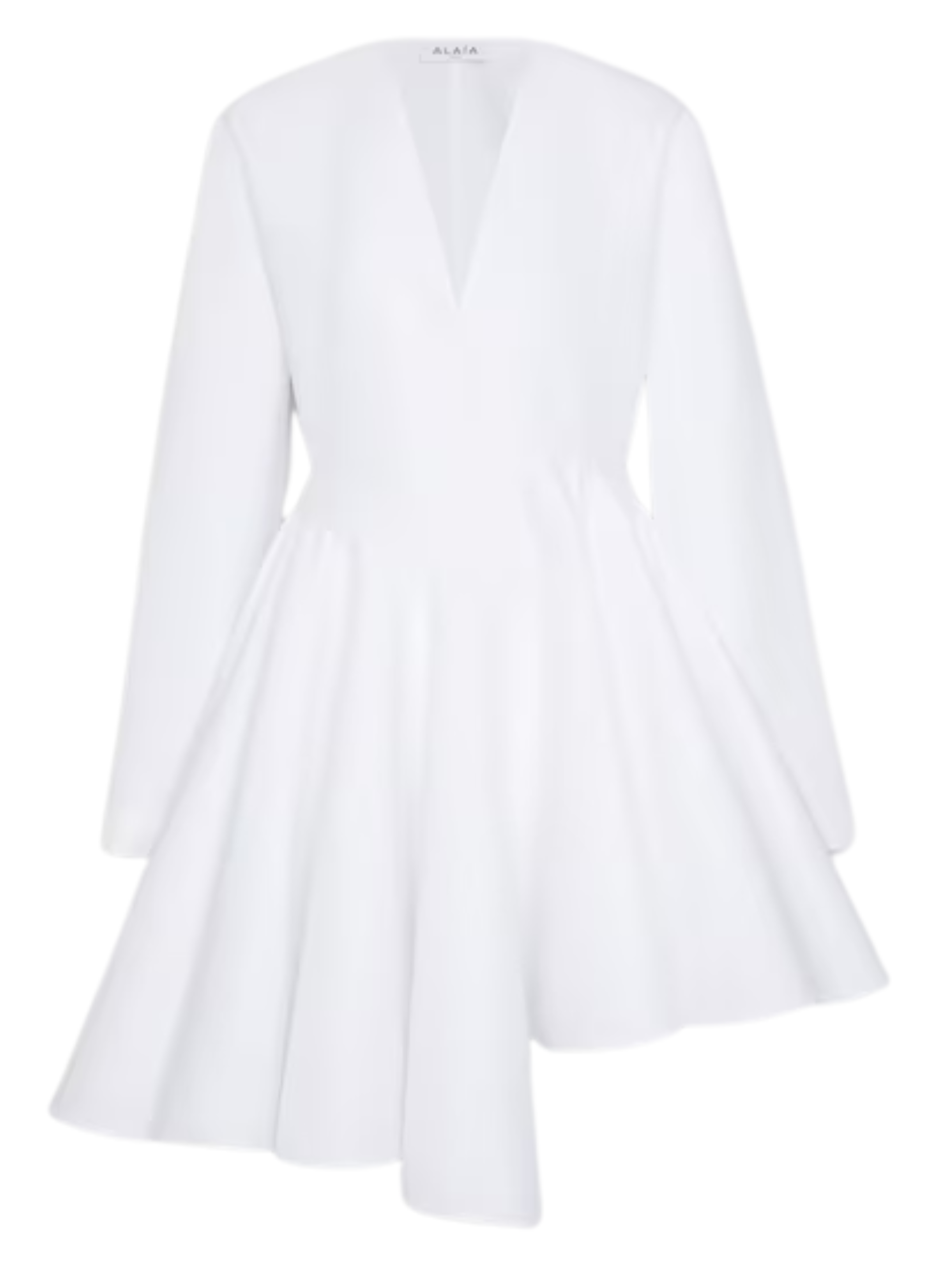Alaia white asymmetric cotton mini dress
