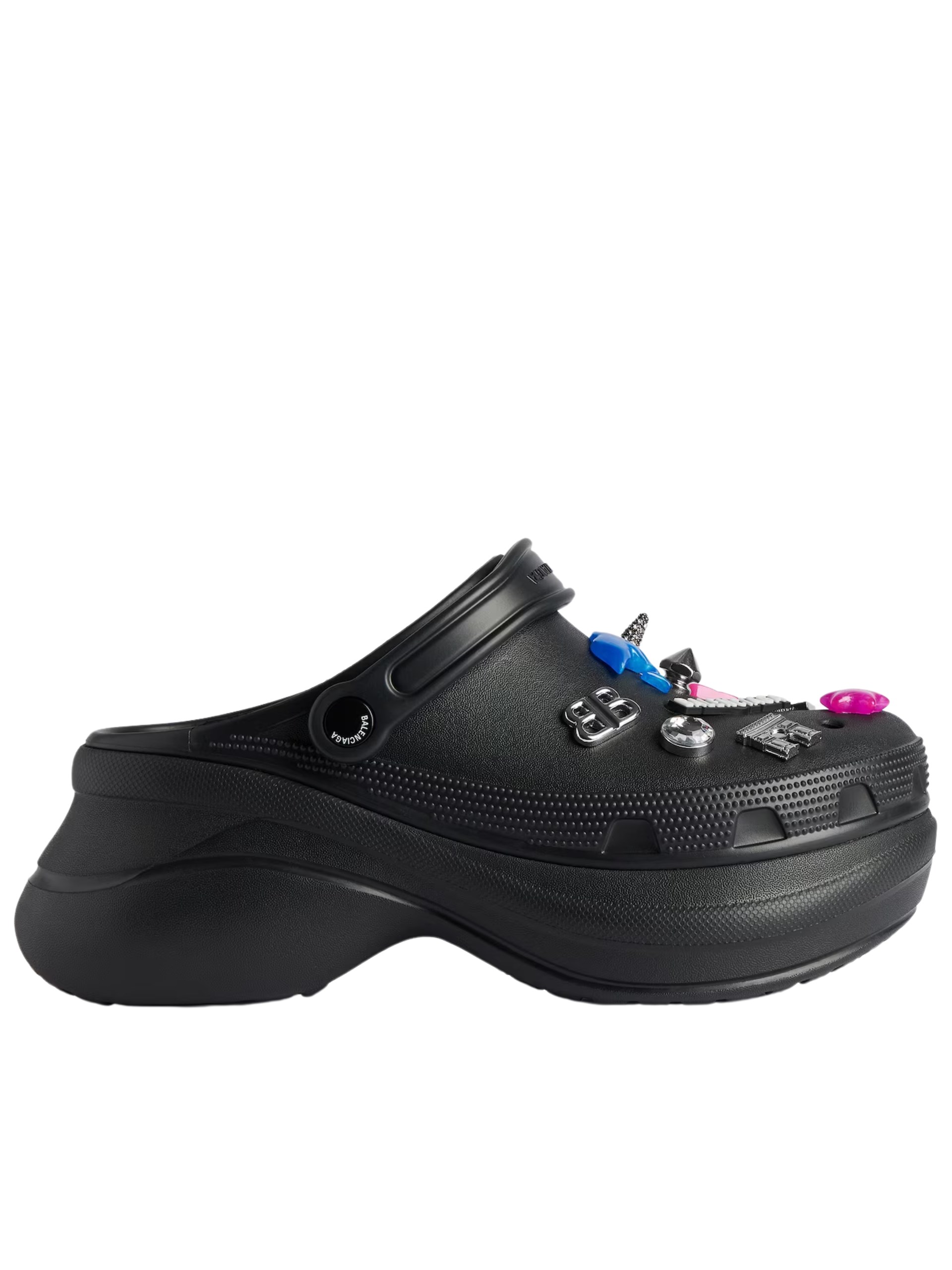 Чорні мюлі Balenciaga Crocs™ з підвісками Jibbitz™