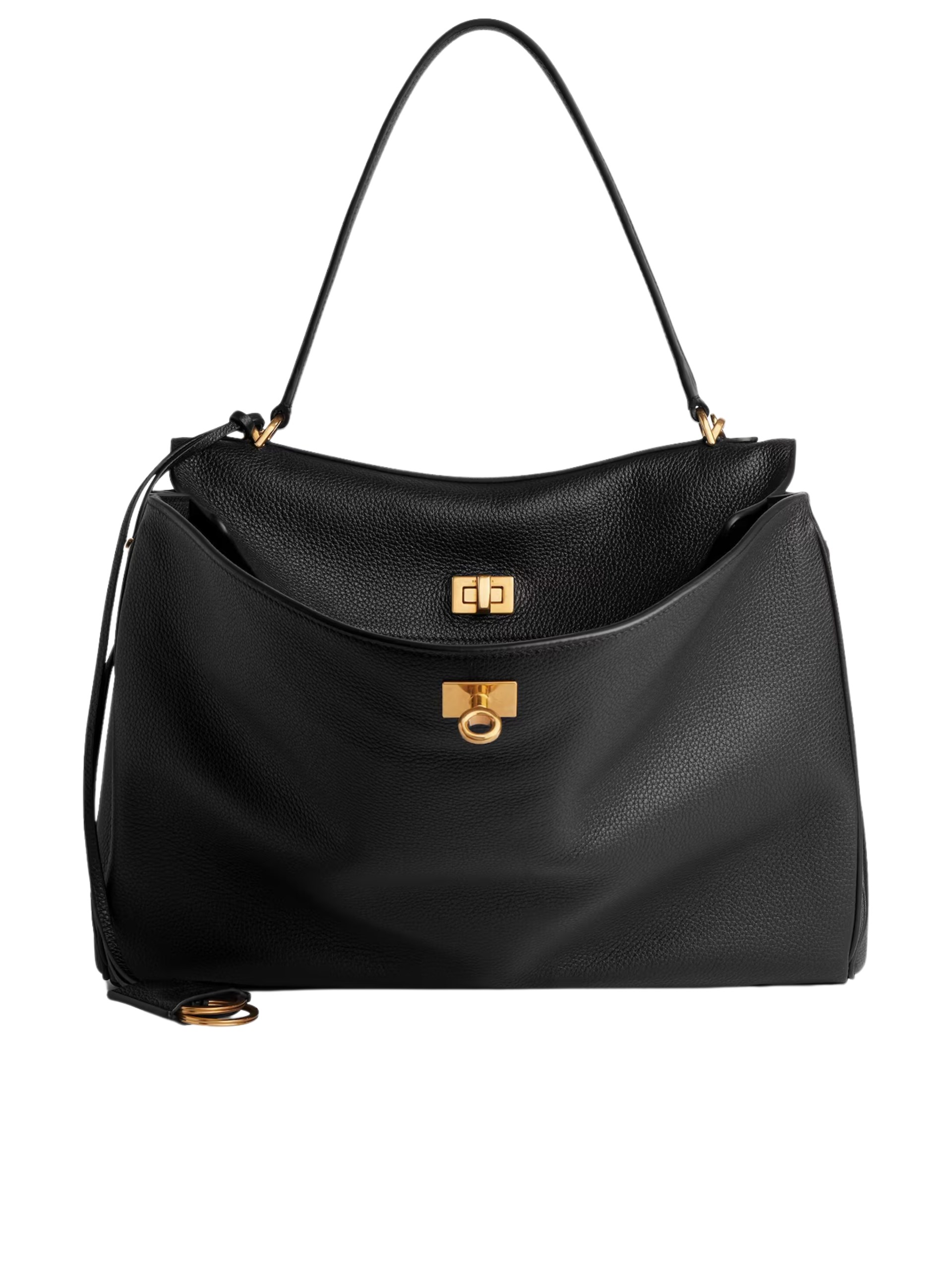 Balenciaga Rodeo Medium black grained leather bag