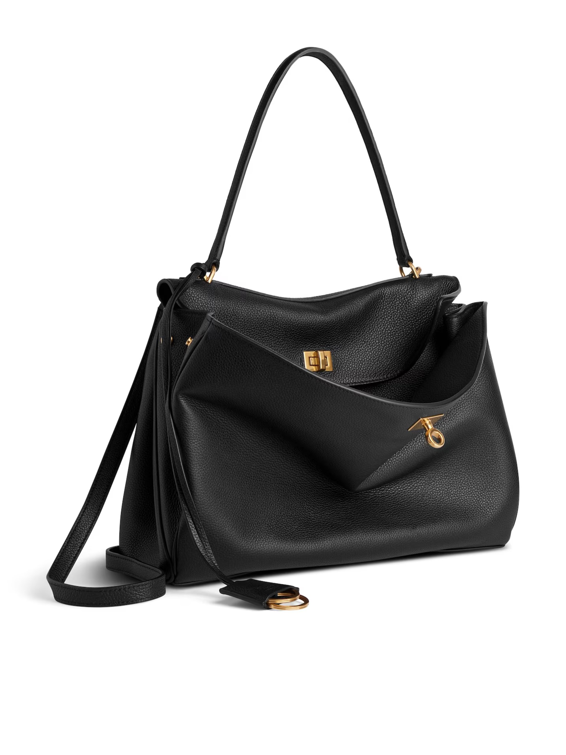 Balenciaga Rodeo Medium black grained leather bag