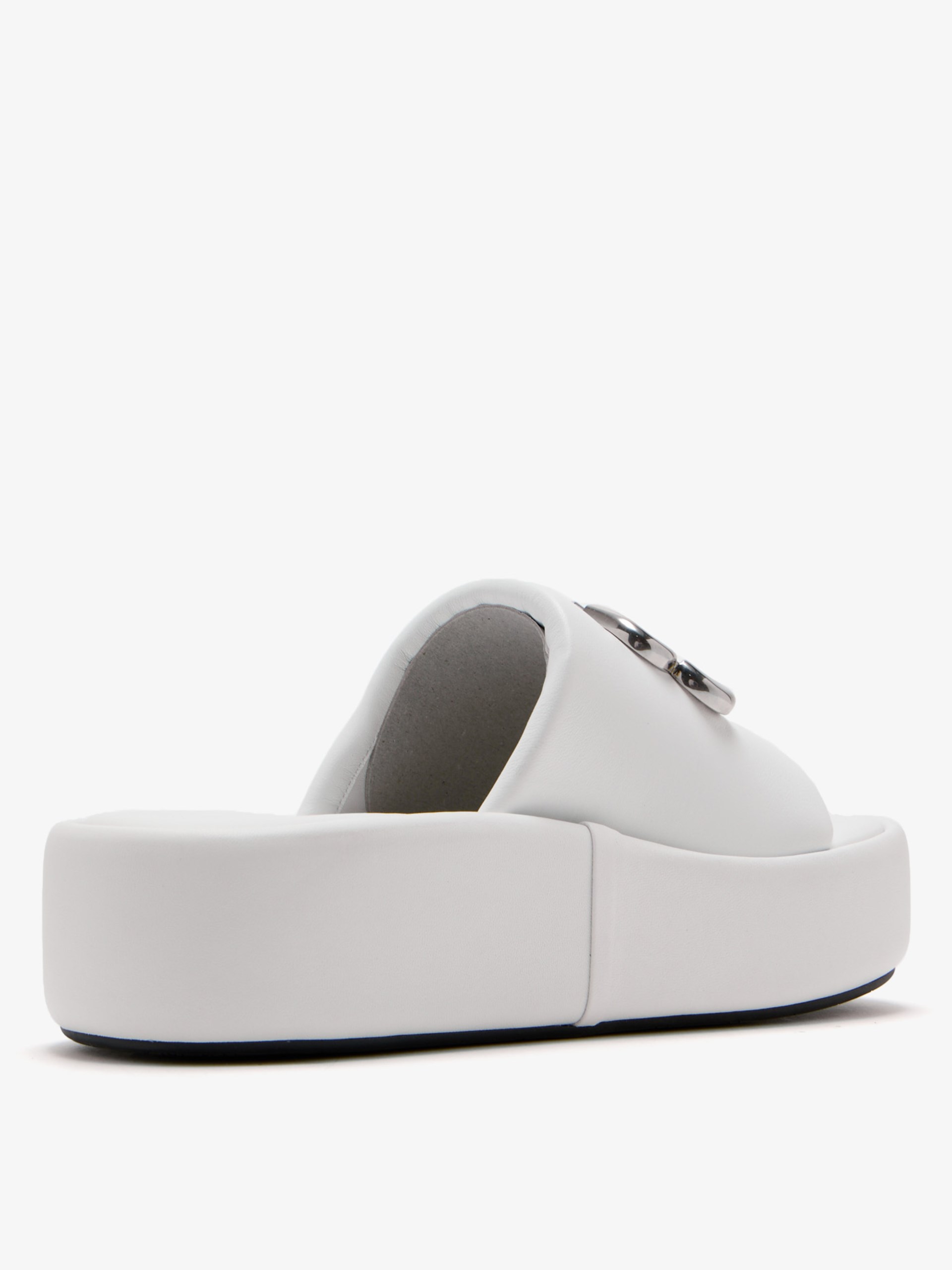 Balenciaga white high-soled flip-flops with BB logo