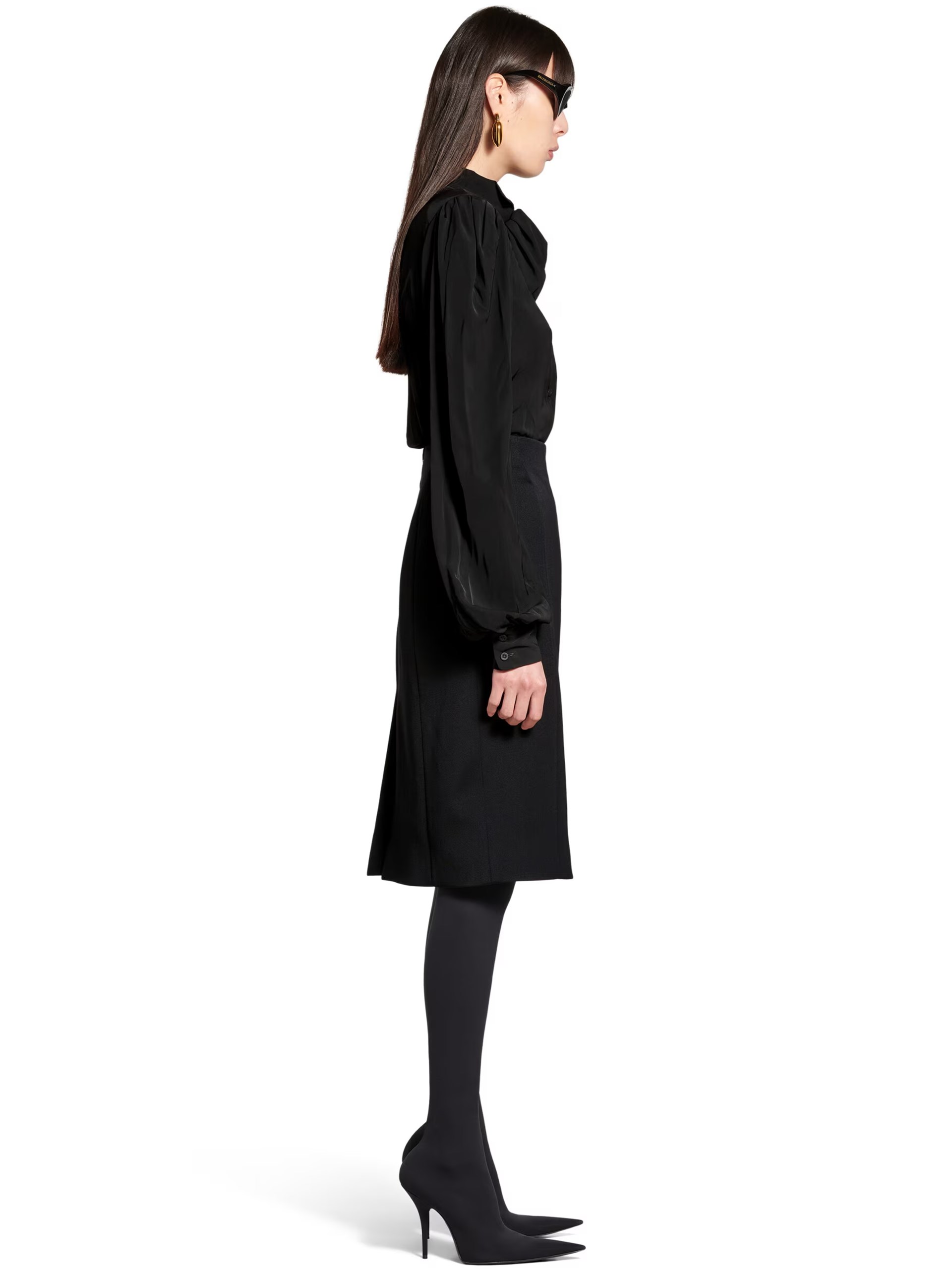 Balenciaga black blouse with bow