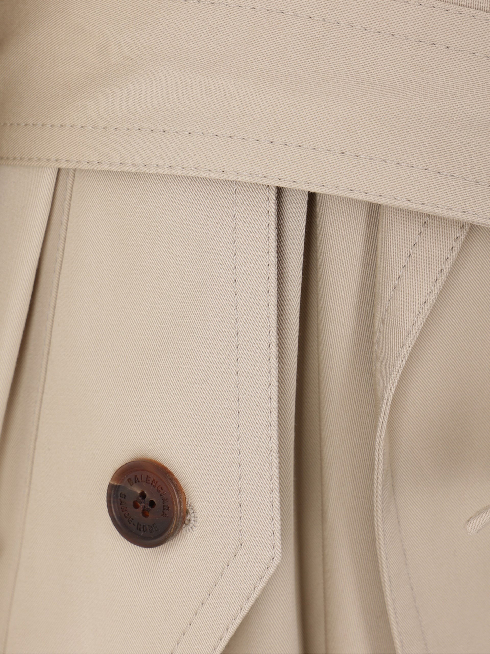 Balenciaga light beige cropped cotton trench coat