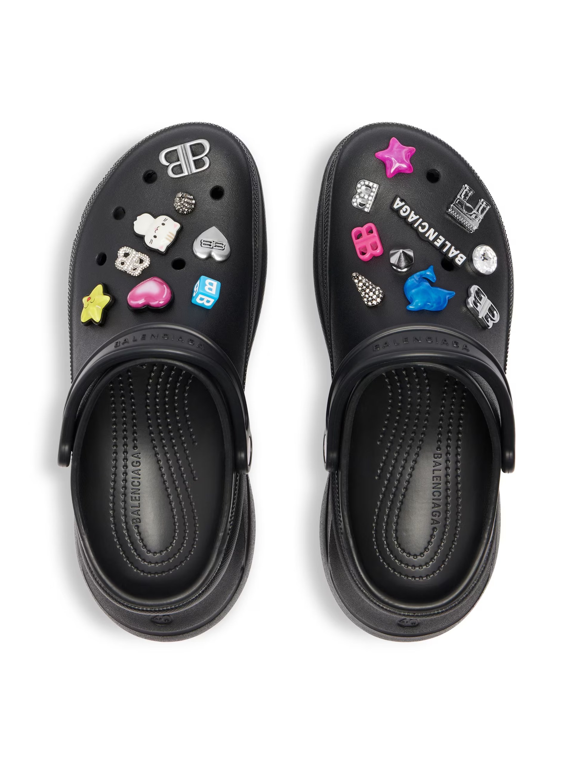 Чорні мюлі Balenciaga Crocs™ з підвісками Jibbitz™