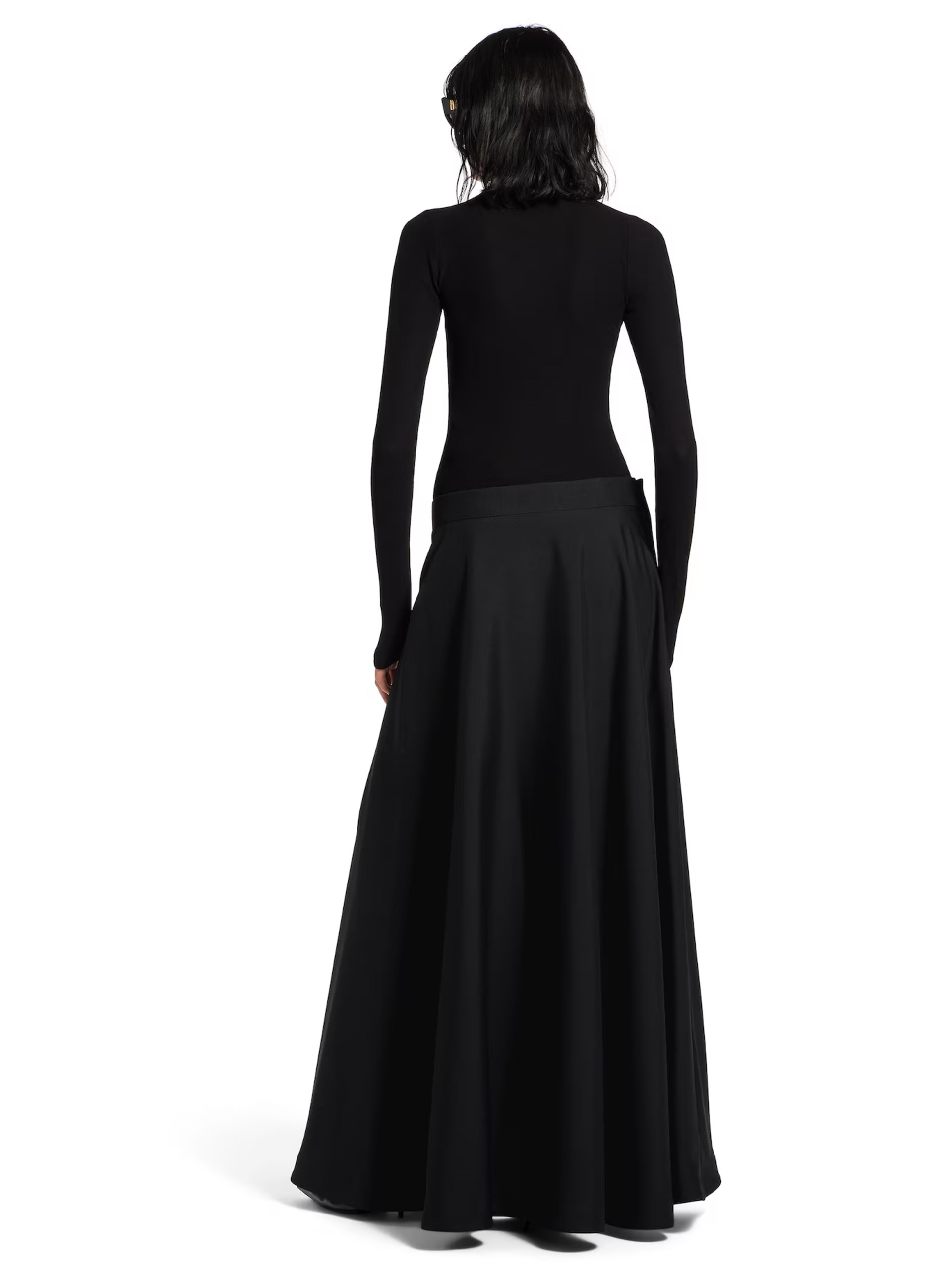 Balenciaga black wool maxi skirt