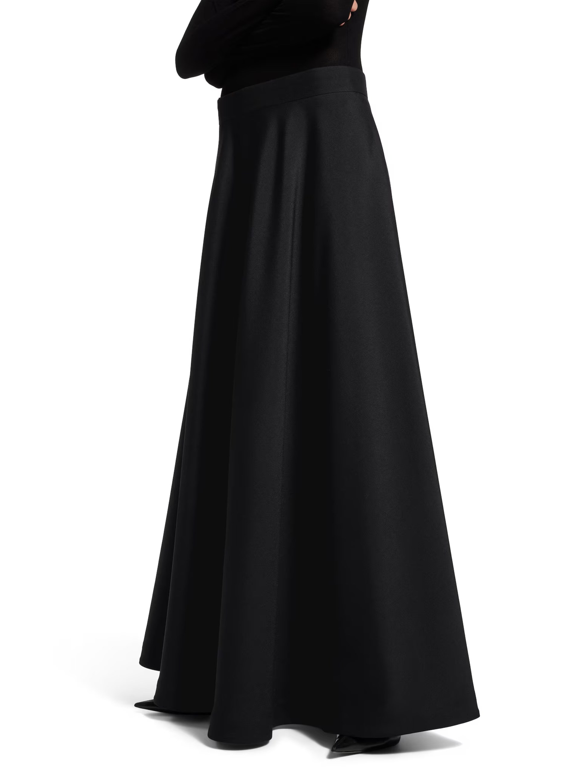 Balenciaga black wool maxi skirt