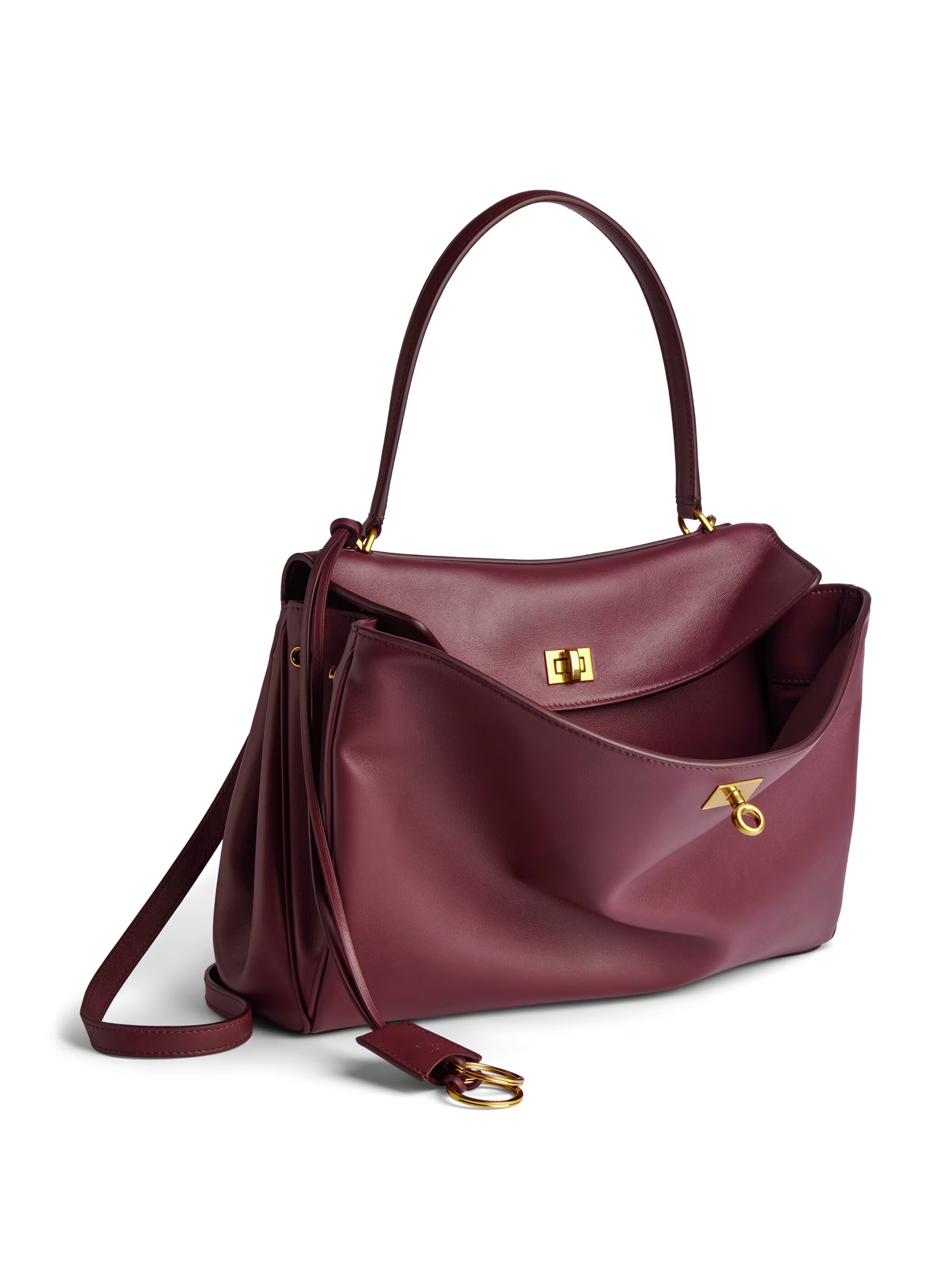 Balenciaga Rodeo Medium burgundy leather bag