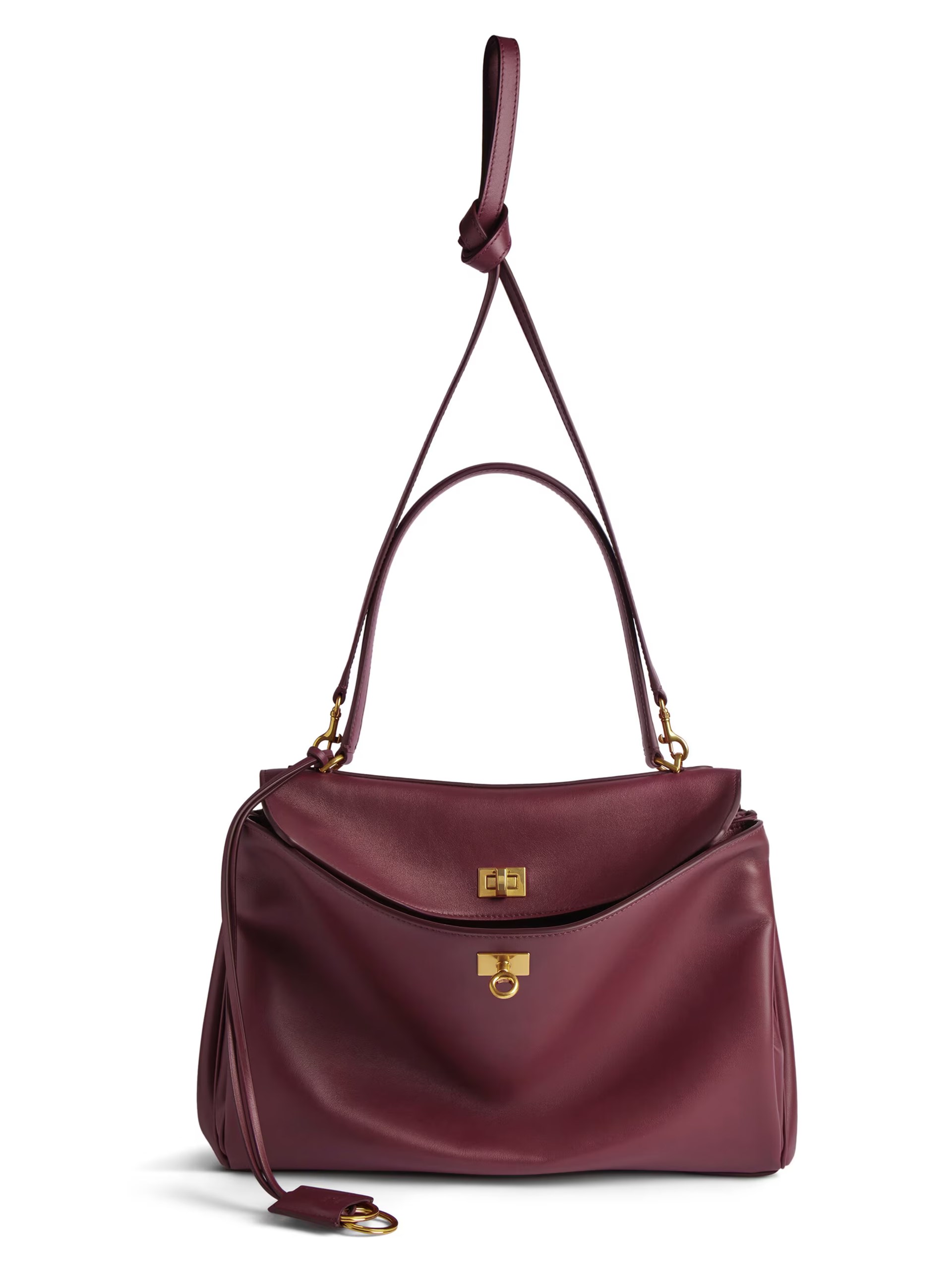 Balenciaga Rodeo Medium burgundy leather bag