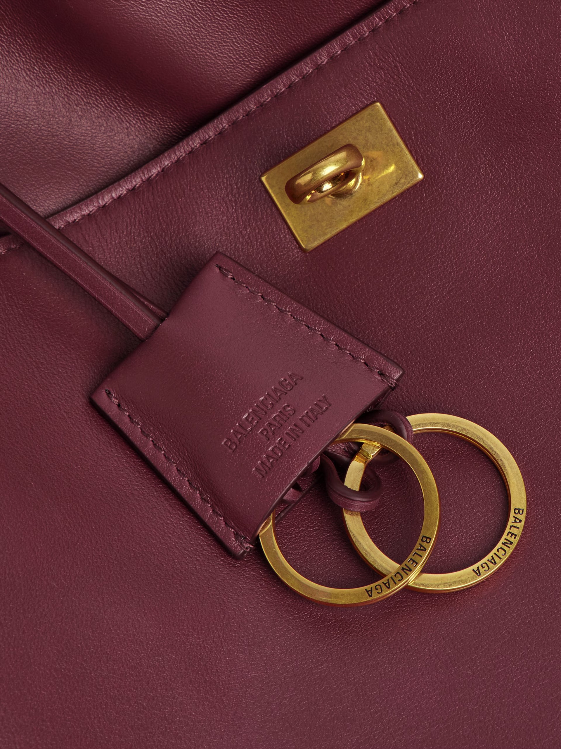 Balenciaga Rodeo Medium burgundy leather bag