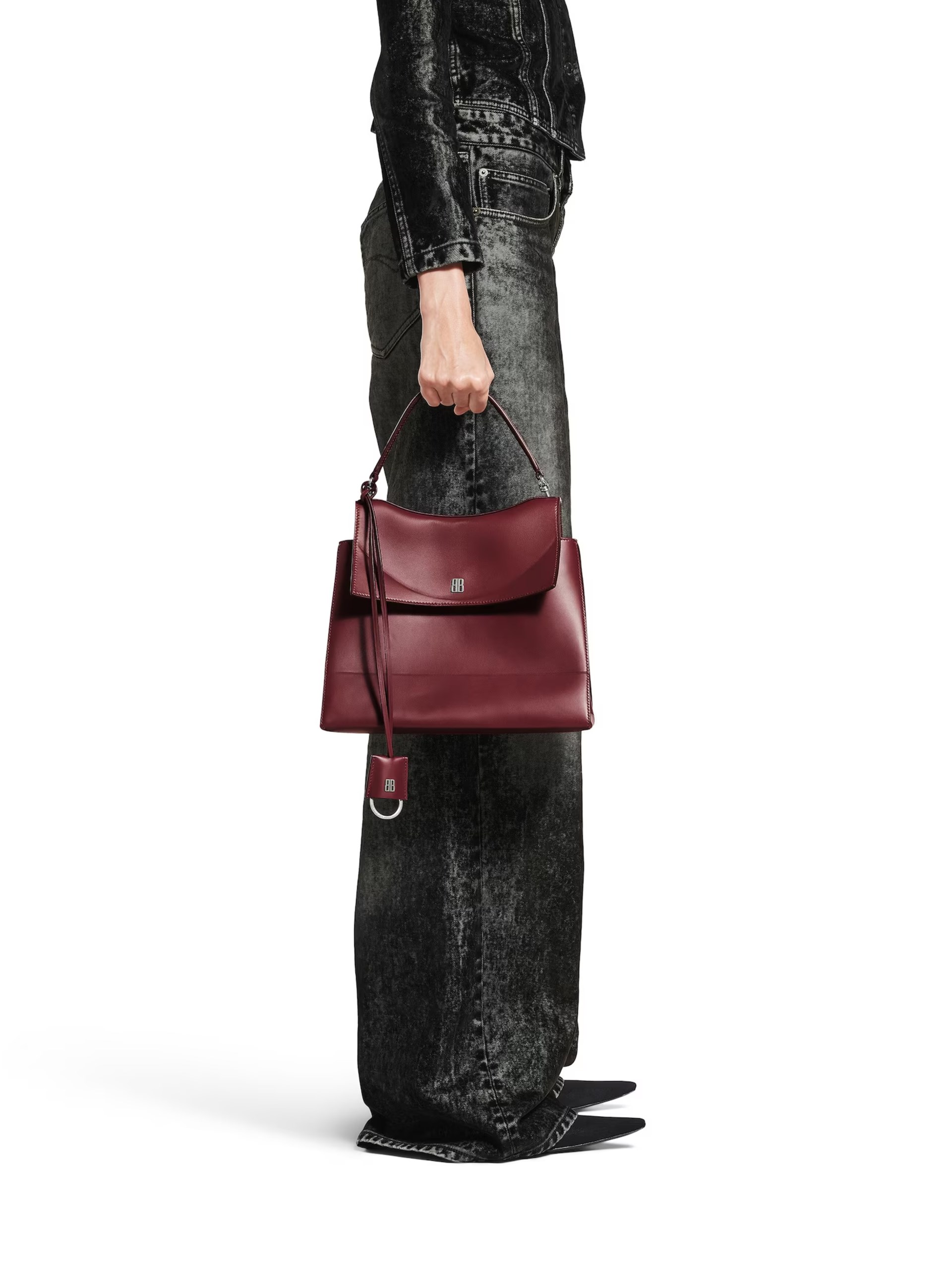 Balenciaga Nano Medium burgundy leather bag