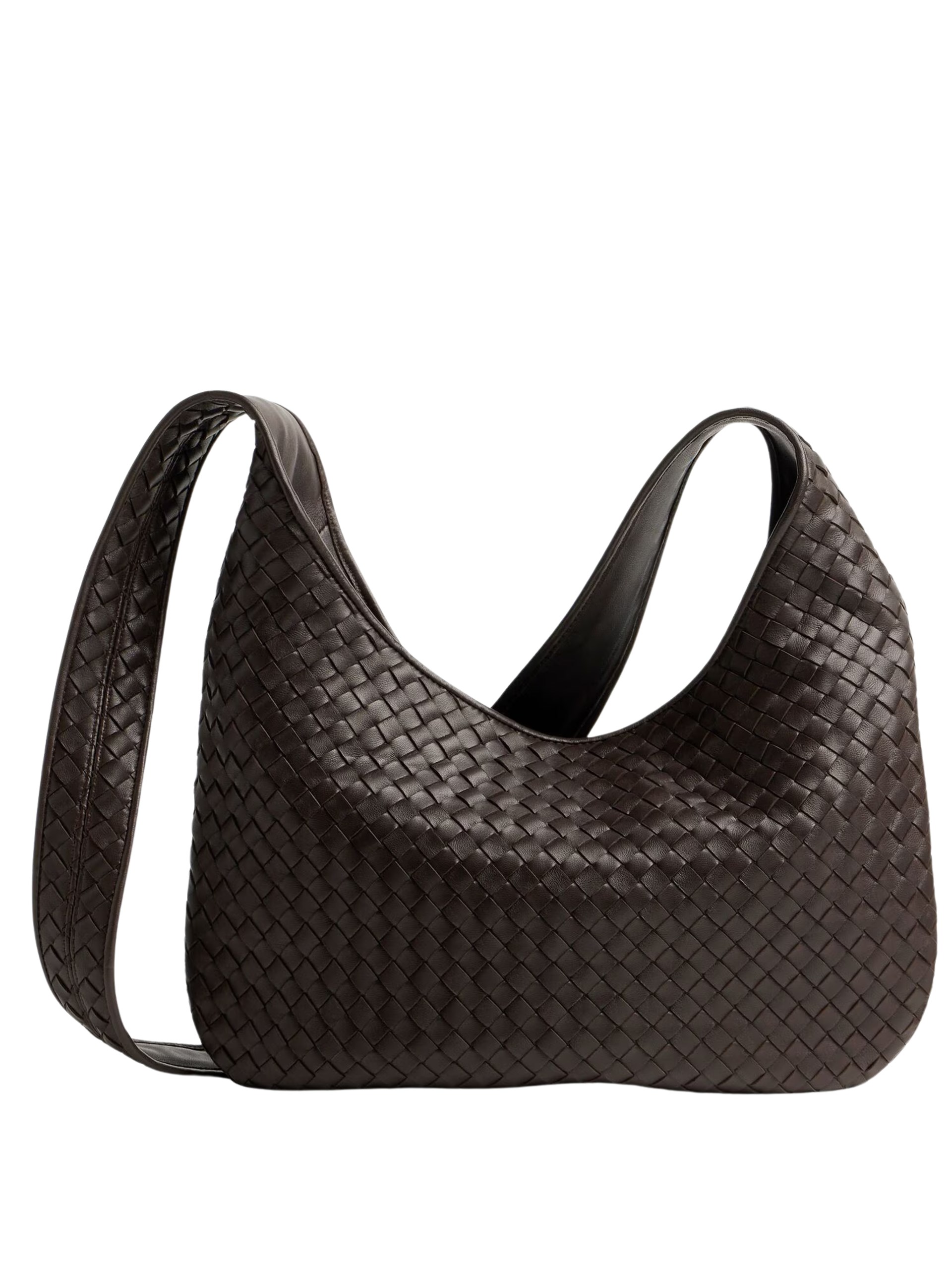 Bottega Veneta Veneto Men's Intrecciato Nappa Shoulder Bag in dark brown