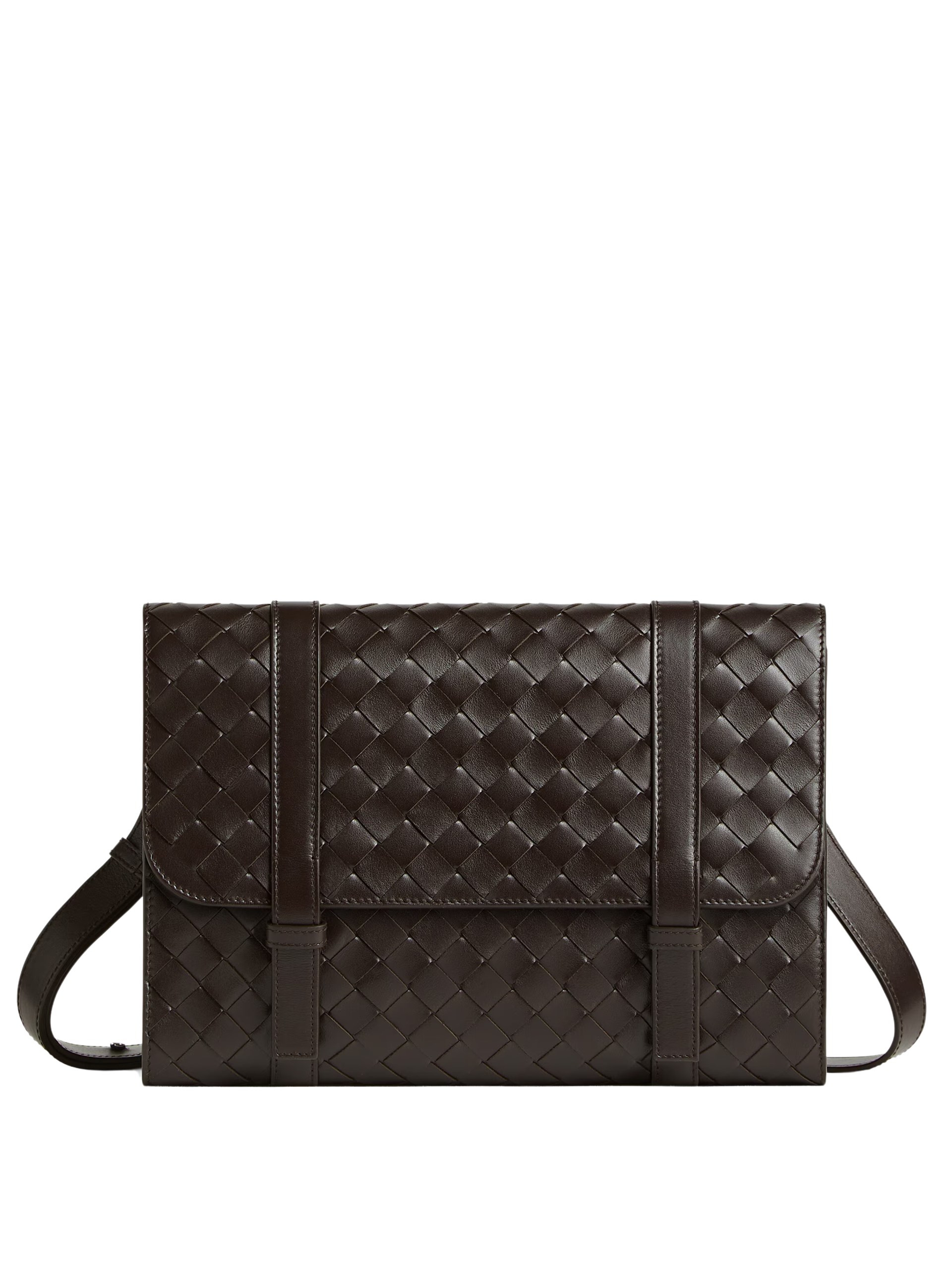 Bottega Veneta Piccolo men's dark brown bag in soft Intrecciato leather