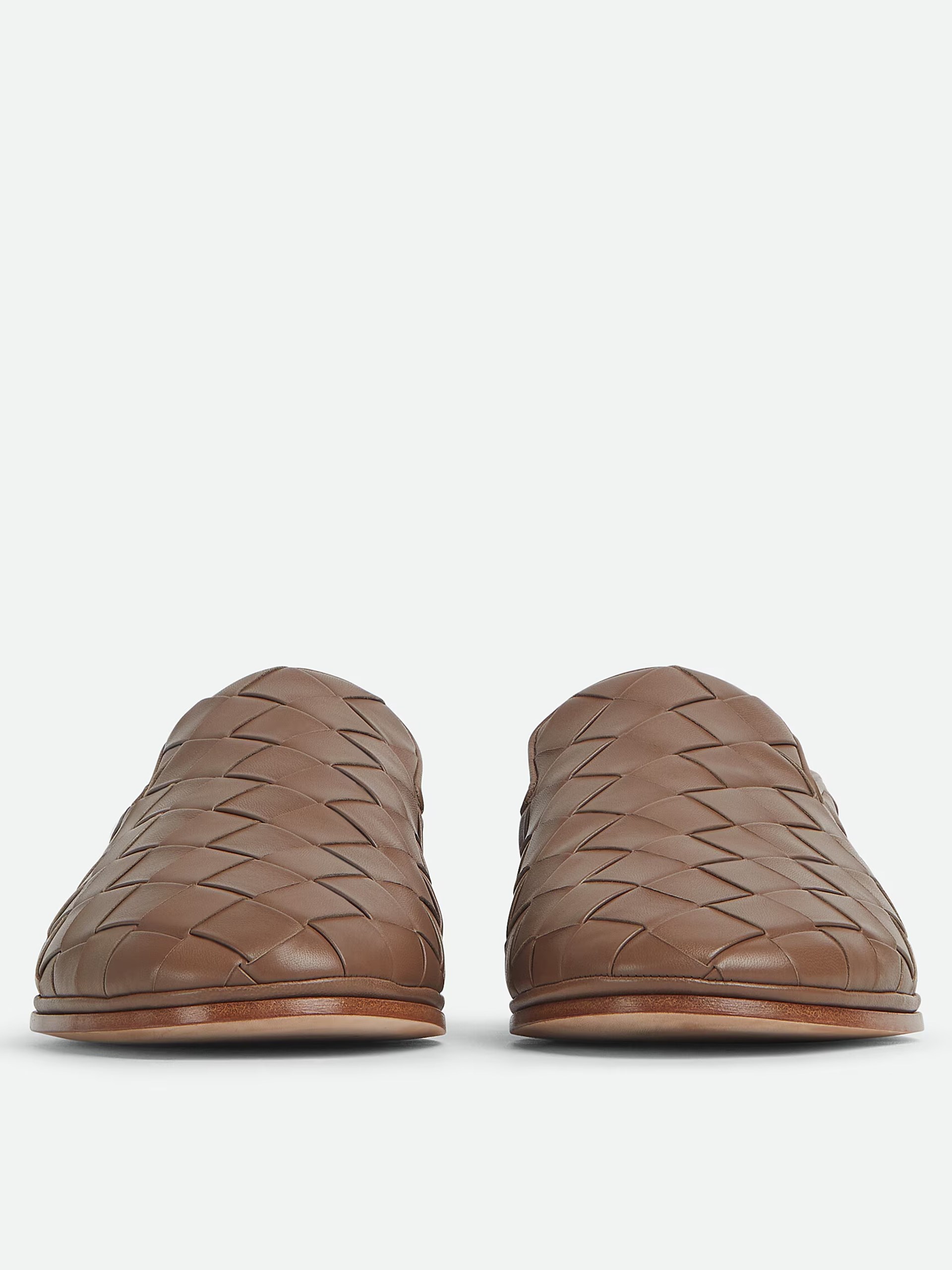 Bottega Veneta men's brown slip-ons in soft Intrecciato leather