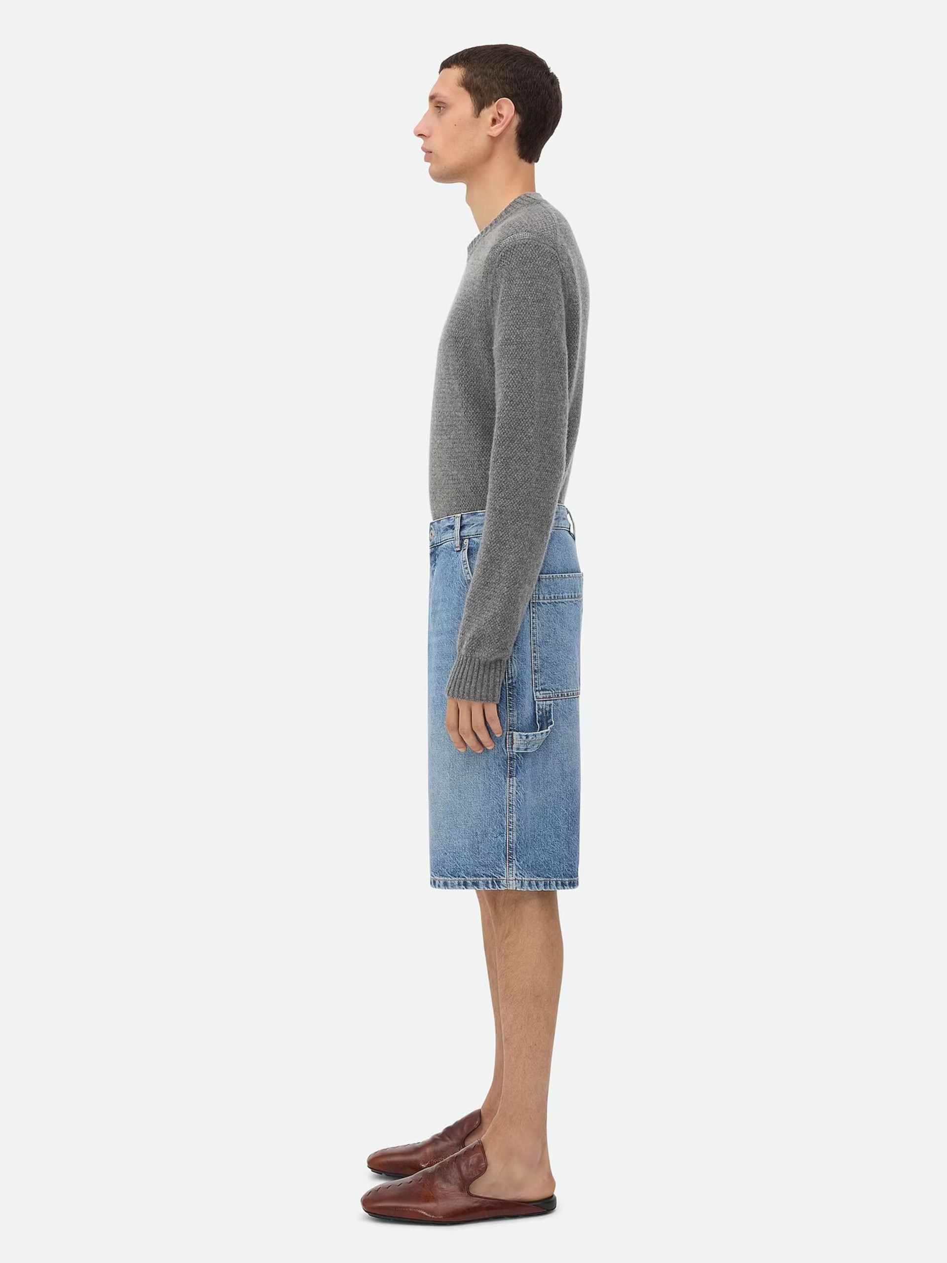 Bottega Veneta men's vintage cargo shorts in blue