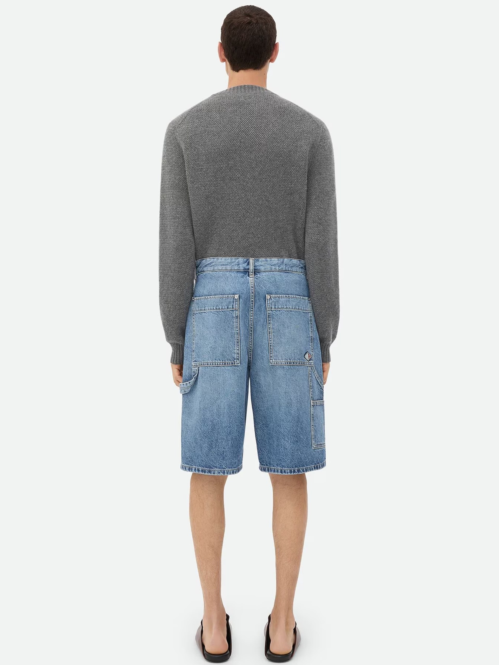 Bottega Veneta men's vintage cargo shorts in blue