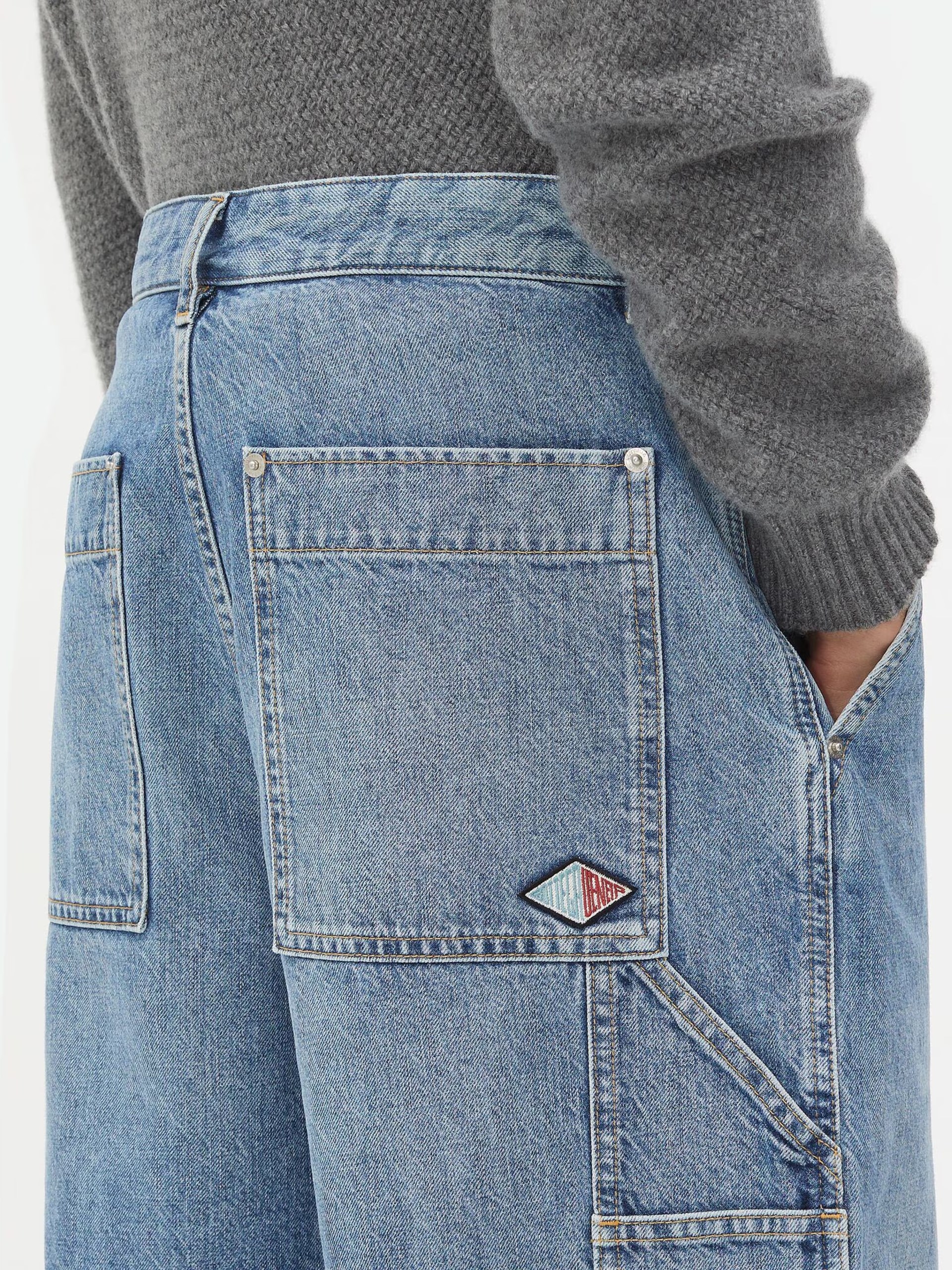 Bottega Veneta men's vintage cargo shorts in blue