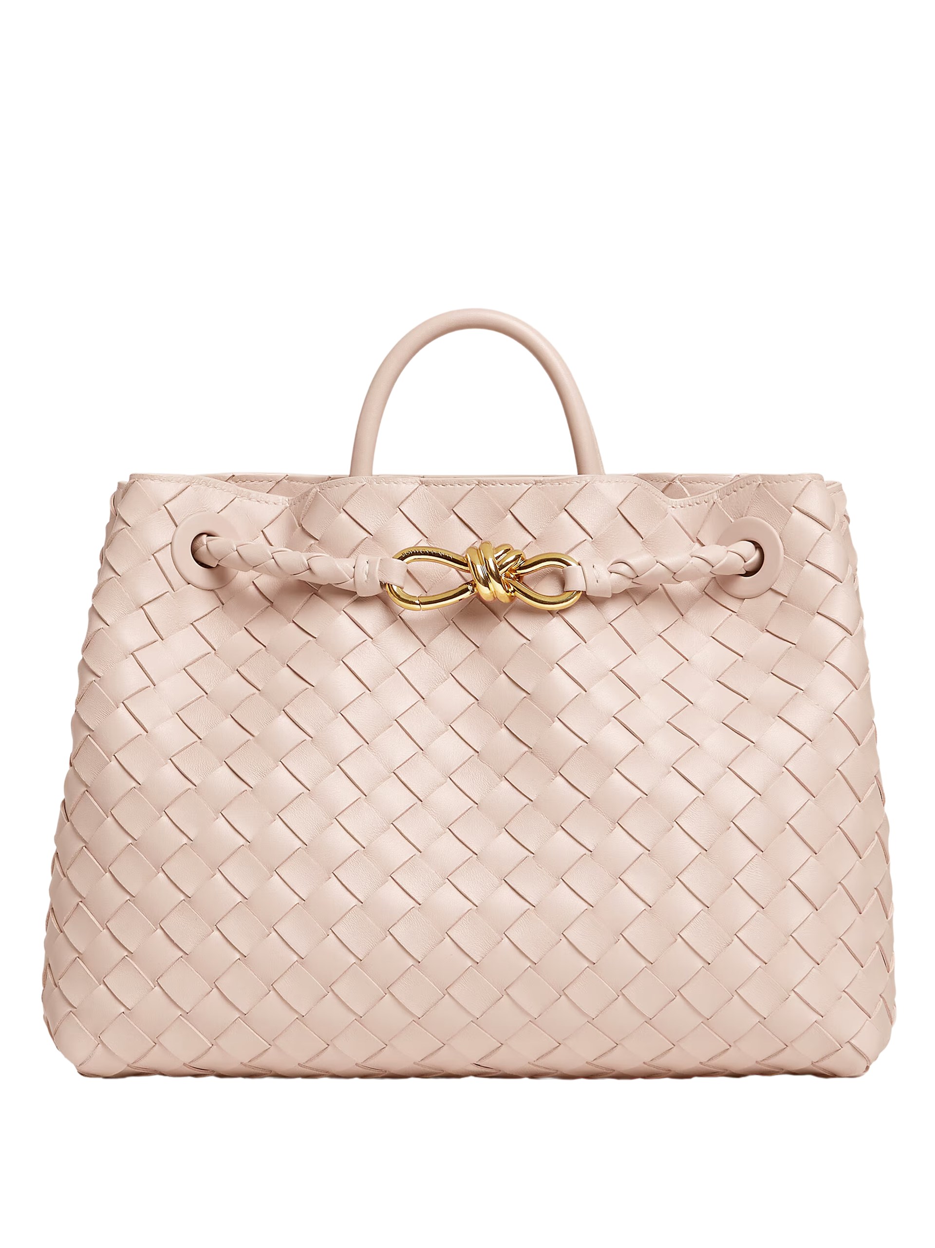 Bottega Veneta Andiamo Medium soft pink bag in soft Intrecciato leather