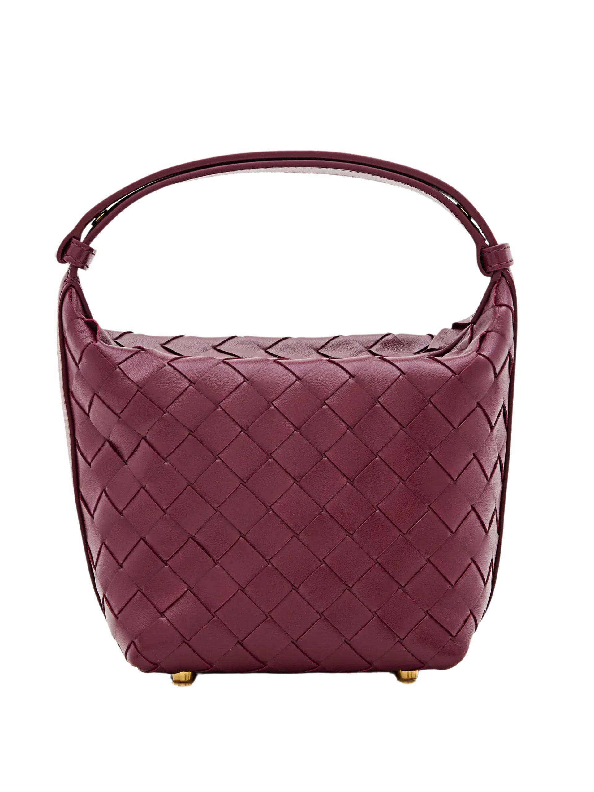 Бургунді сумка Bottega Veneta CANDY WALLACE з м'якої шкіри Intrecciato