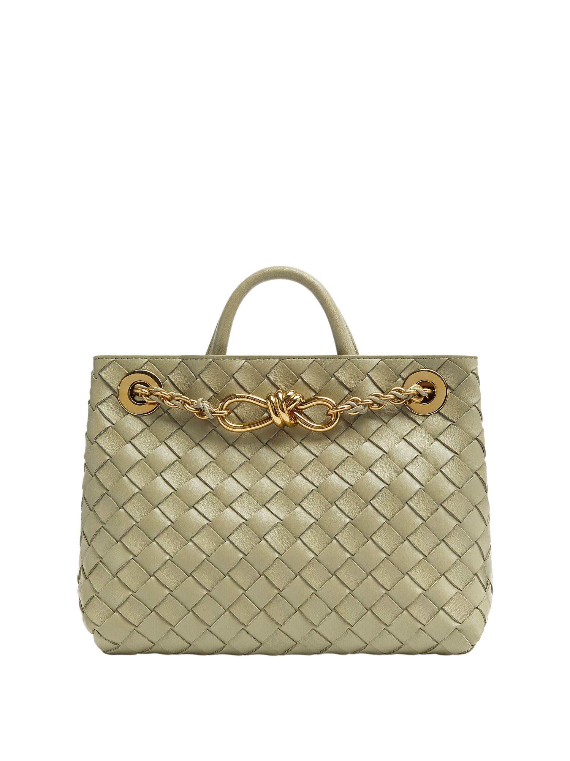 Bottega Veneta Andiamo Small light green bag in soft Intrecciato leather