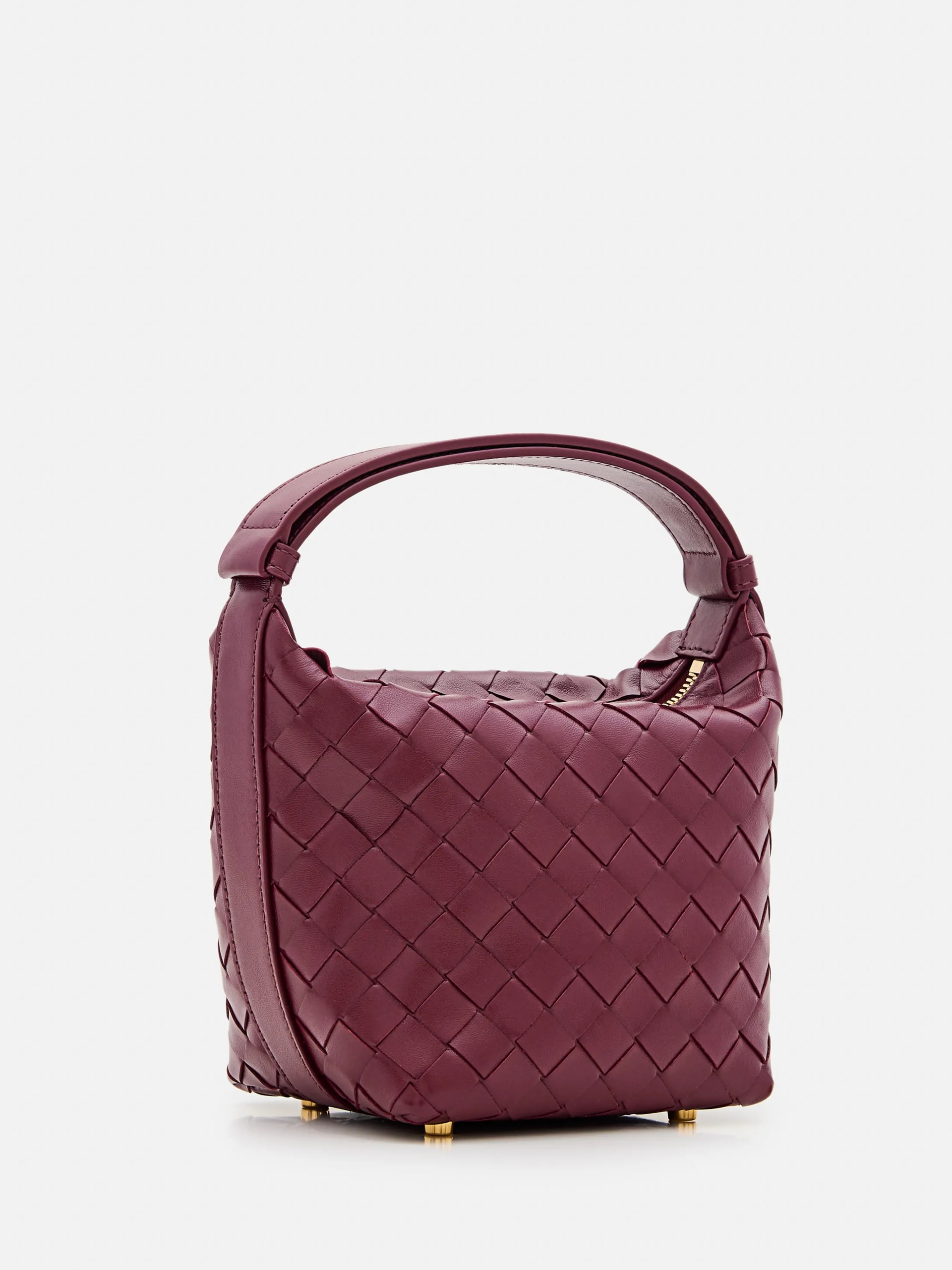 Бургунді сумка Bottega Veneta CANDY WALLACE з м'якої шкіри Intrecciato