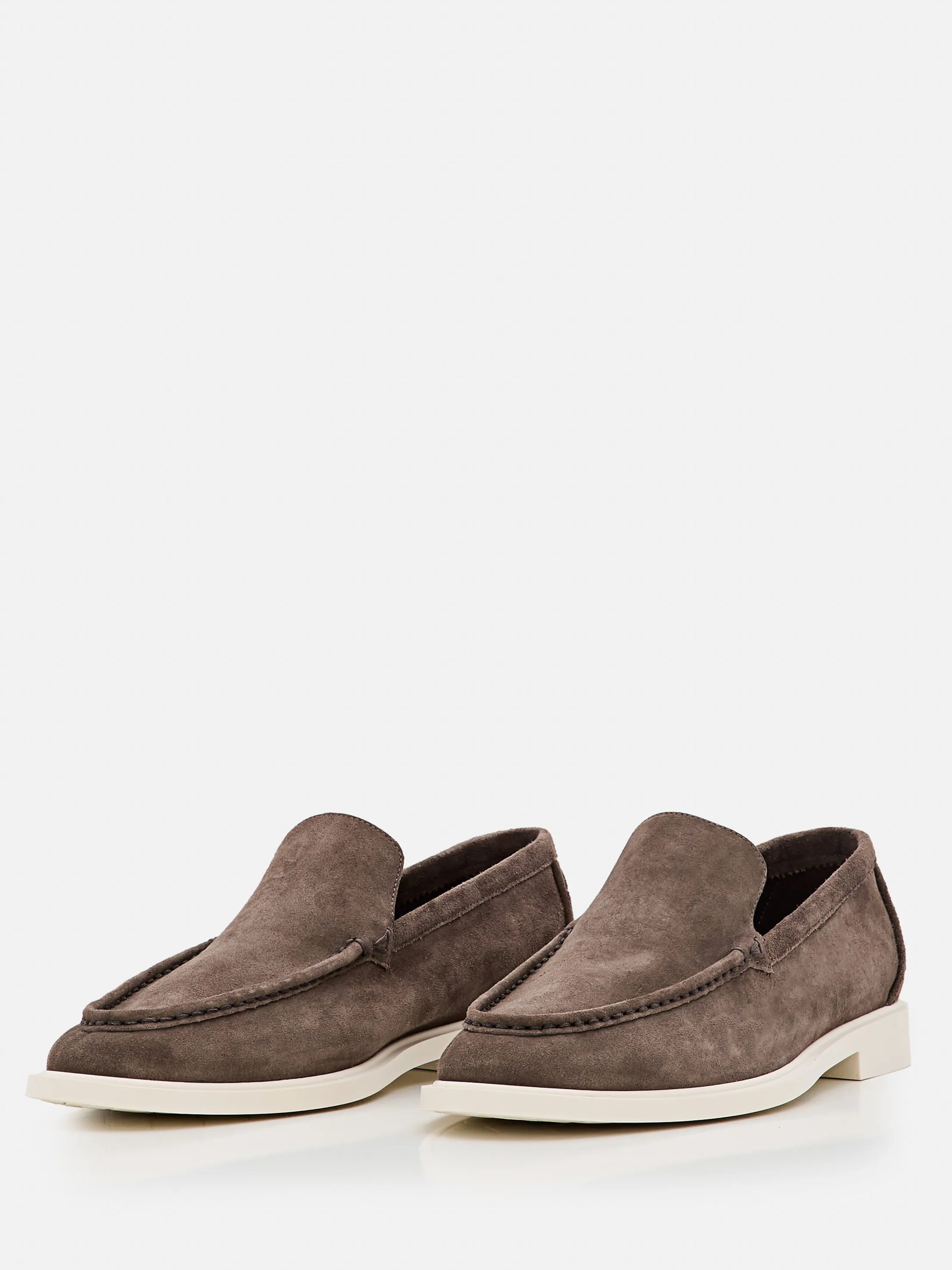 Bottega Veneta men's brown suede loafers with contrasting soles