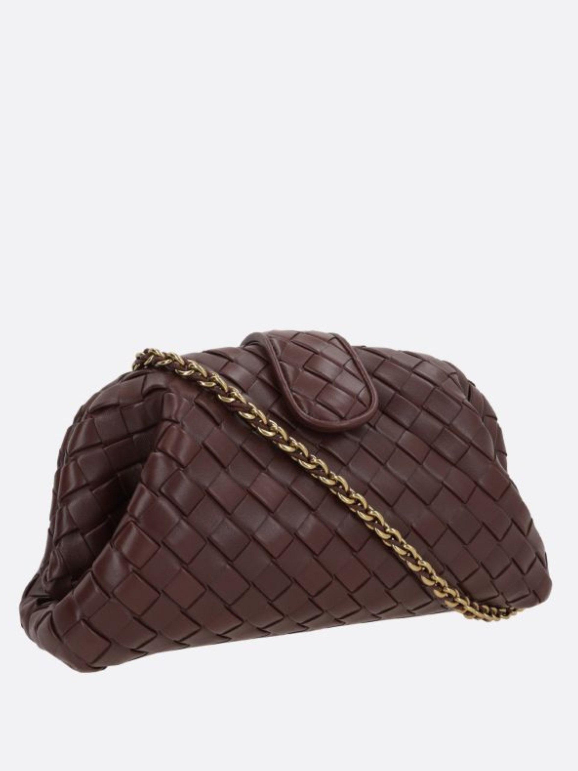 Bottega Veneta Small Lauren 1980 Dark Red Clutch Bag