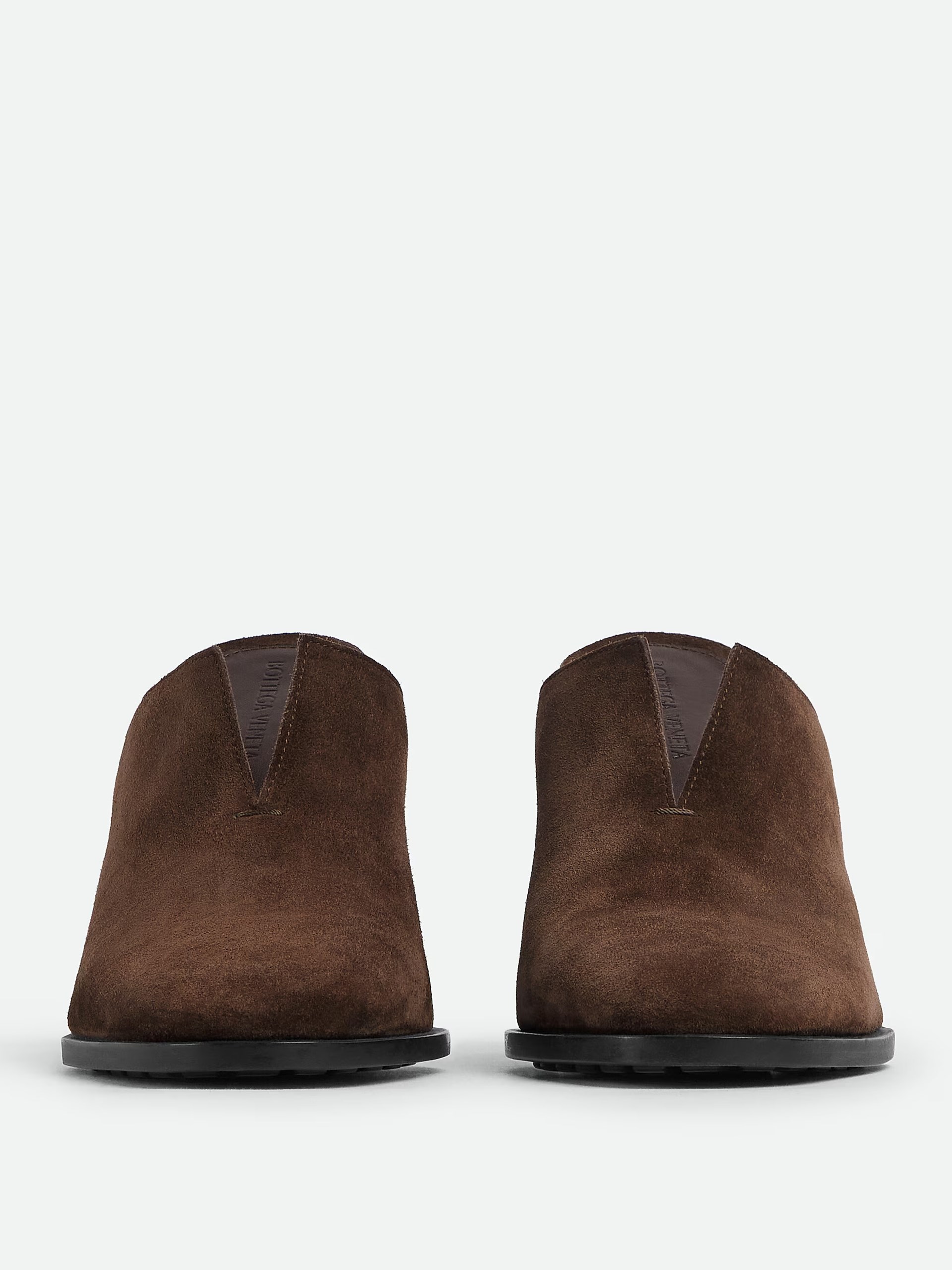 Bottega Veneta brown suede heeled mules