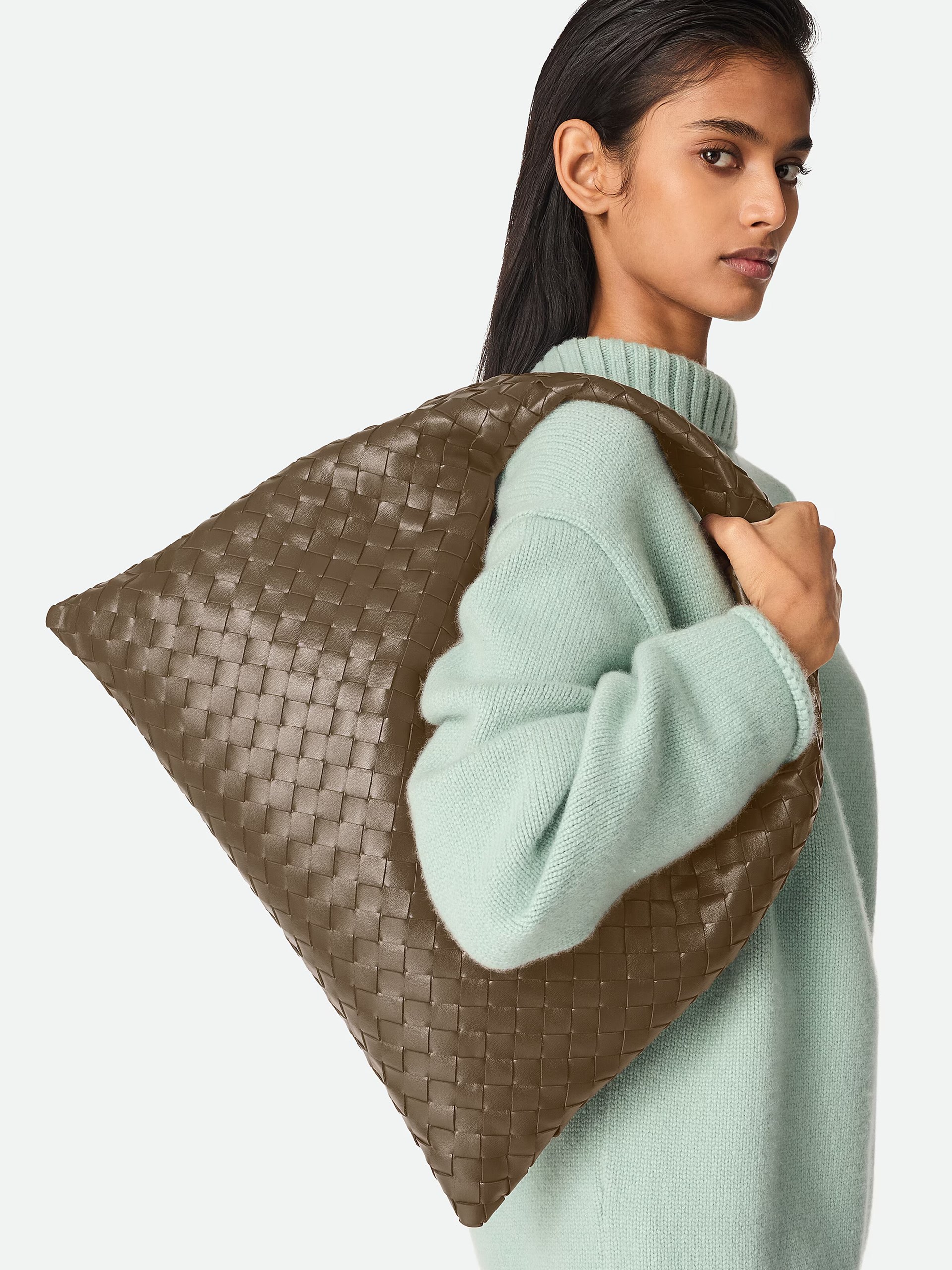 Bottega Veneta Hop brown bag in soft Intrecciato leather