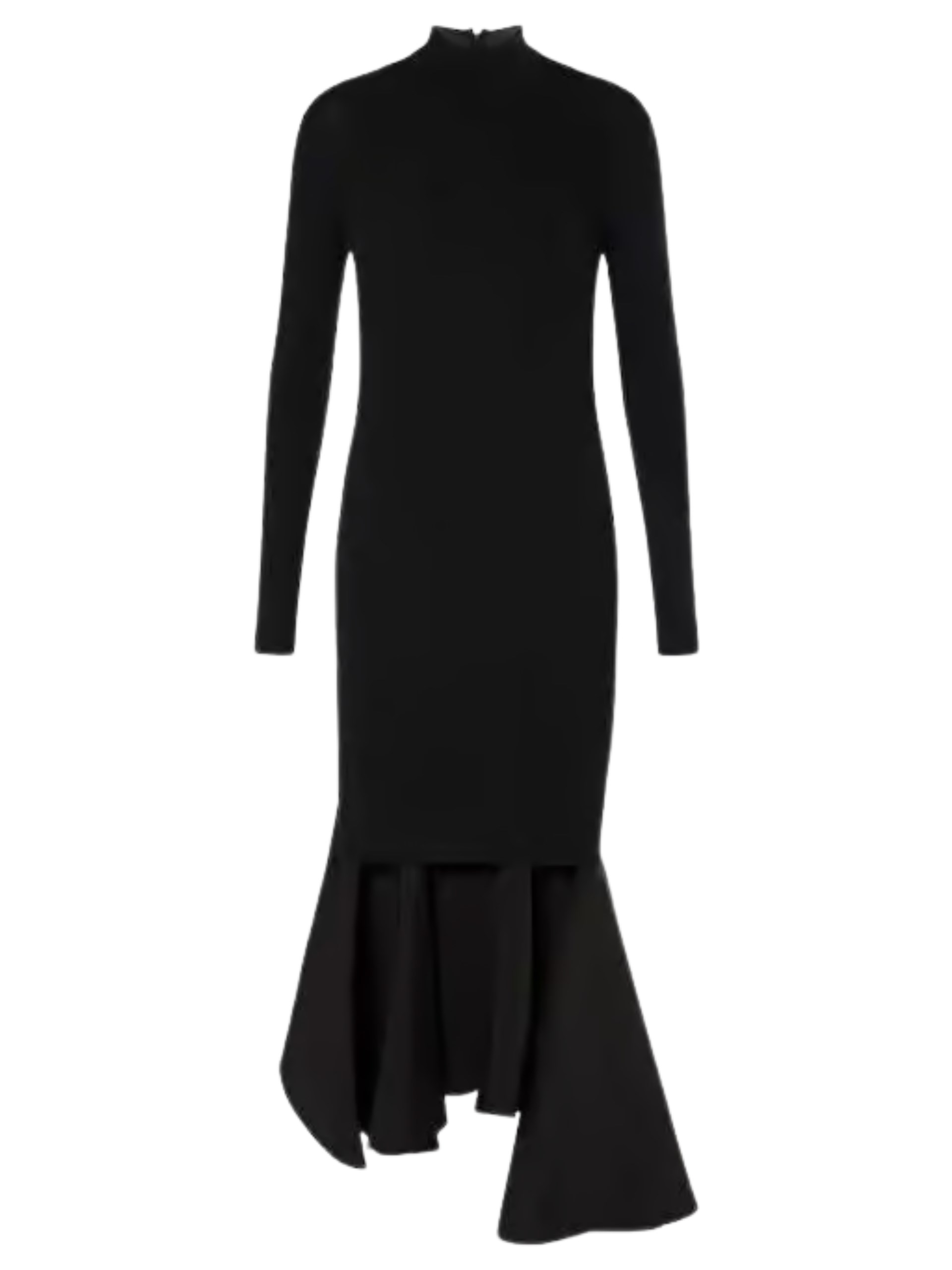 Bottega Veneta black asymmetric high-neck dress