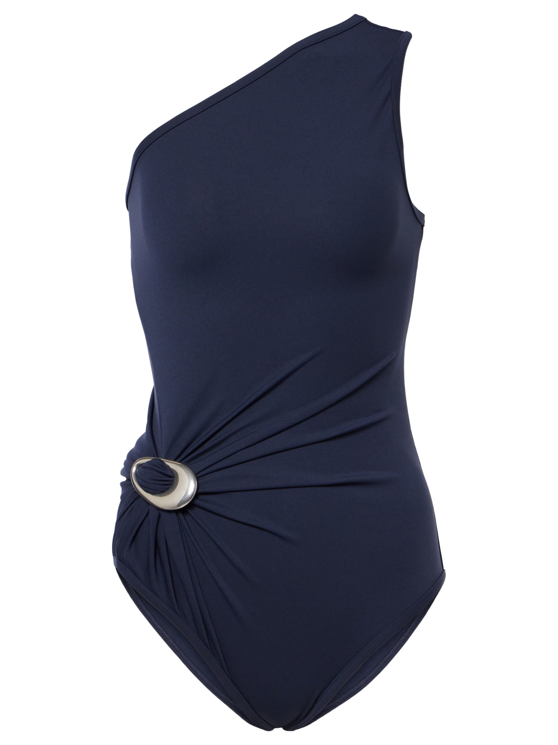 Bottega Veneta navy one-piece swimsuit with gold detail