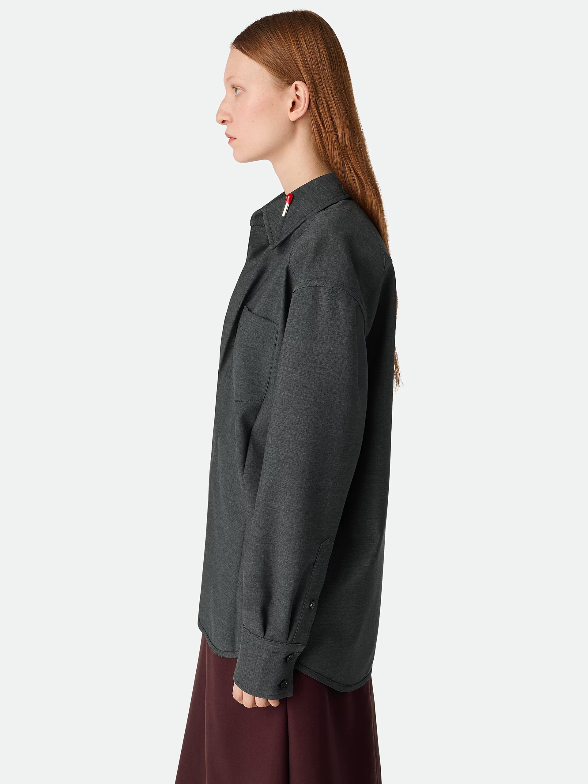 Bottega Veneta dark gray wool shirt