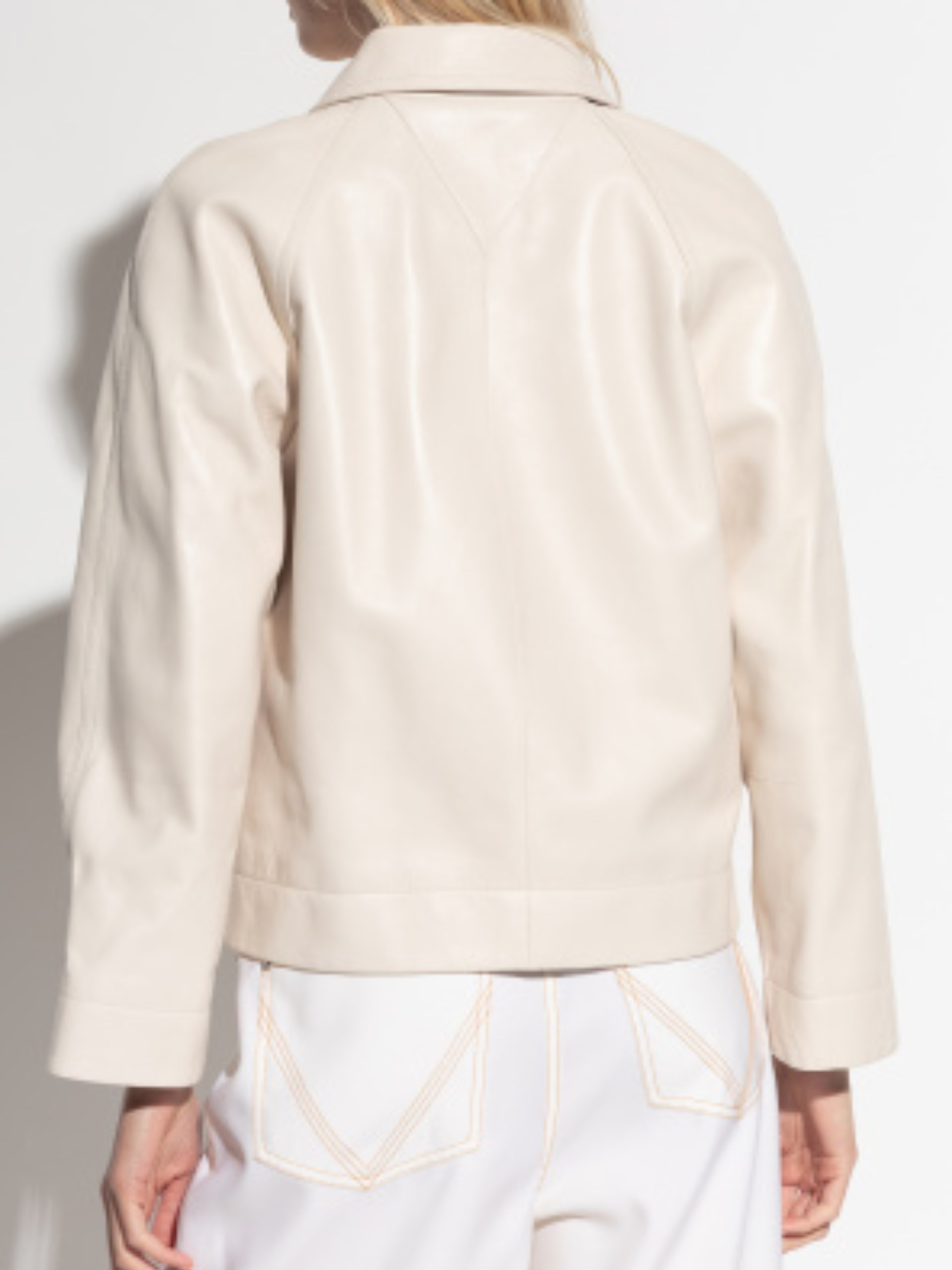 Bottega Veneta ivory leather jacket