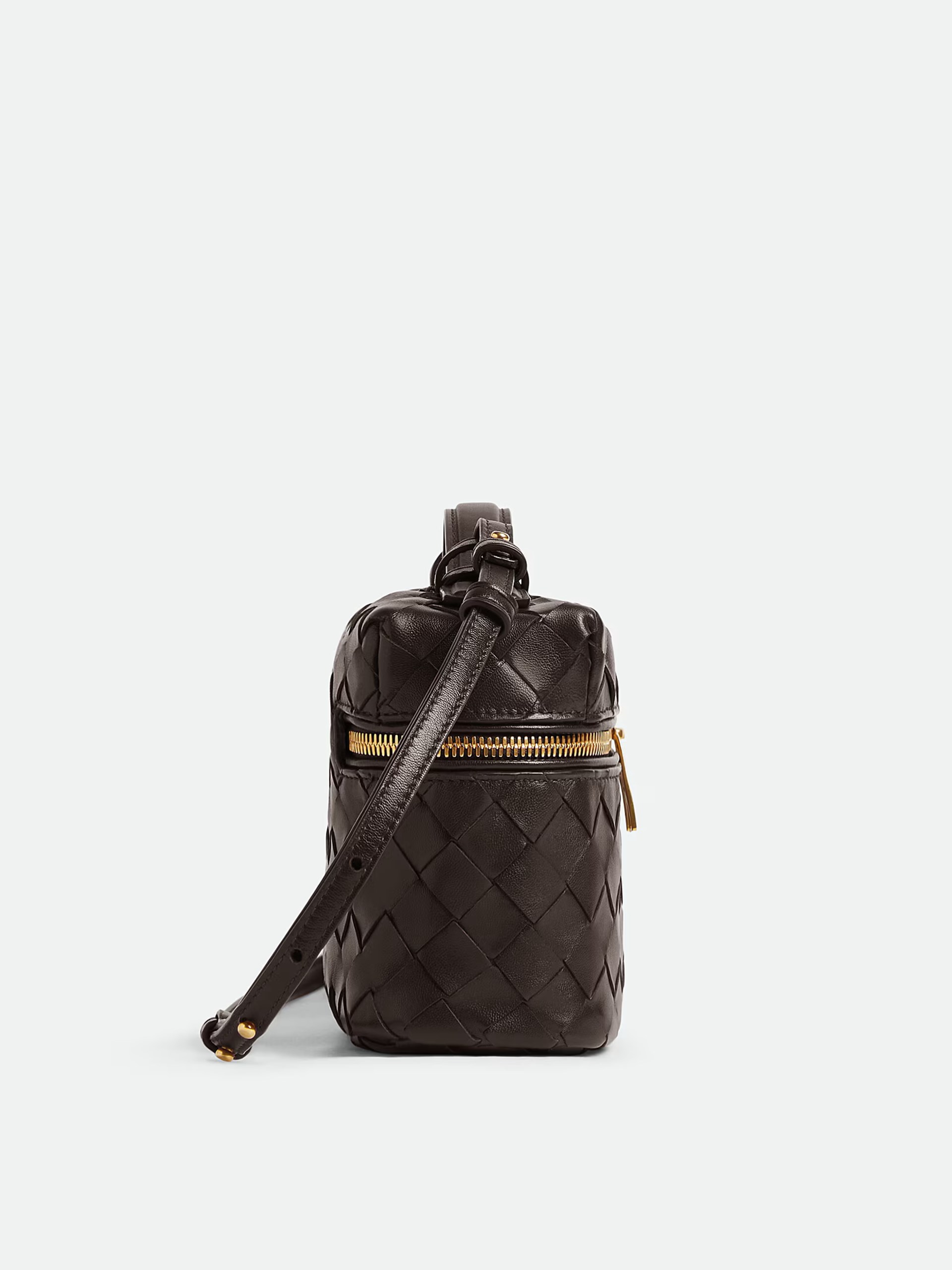 Темно-коричнева сумка Bottega Veneta Bang Bang з м’якої шкіри Intrecciato