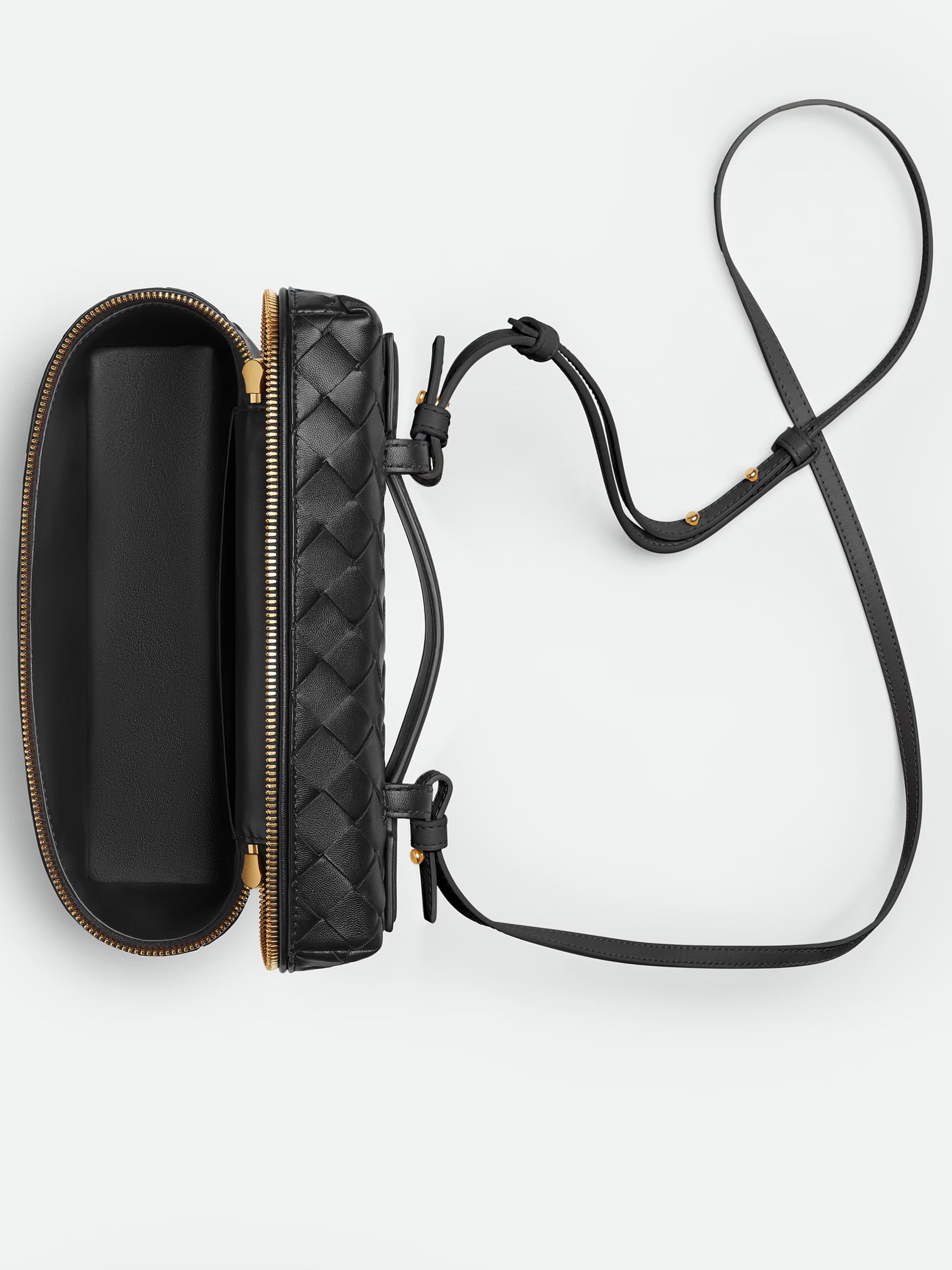 Bottega Veneta Bang Bang cosmetics in black soft Intrecciato leather