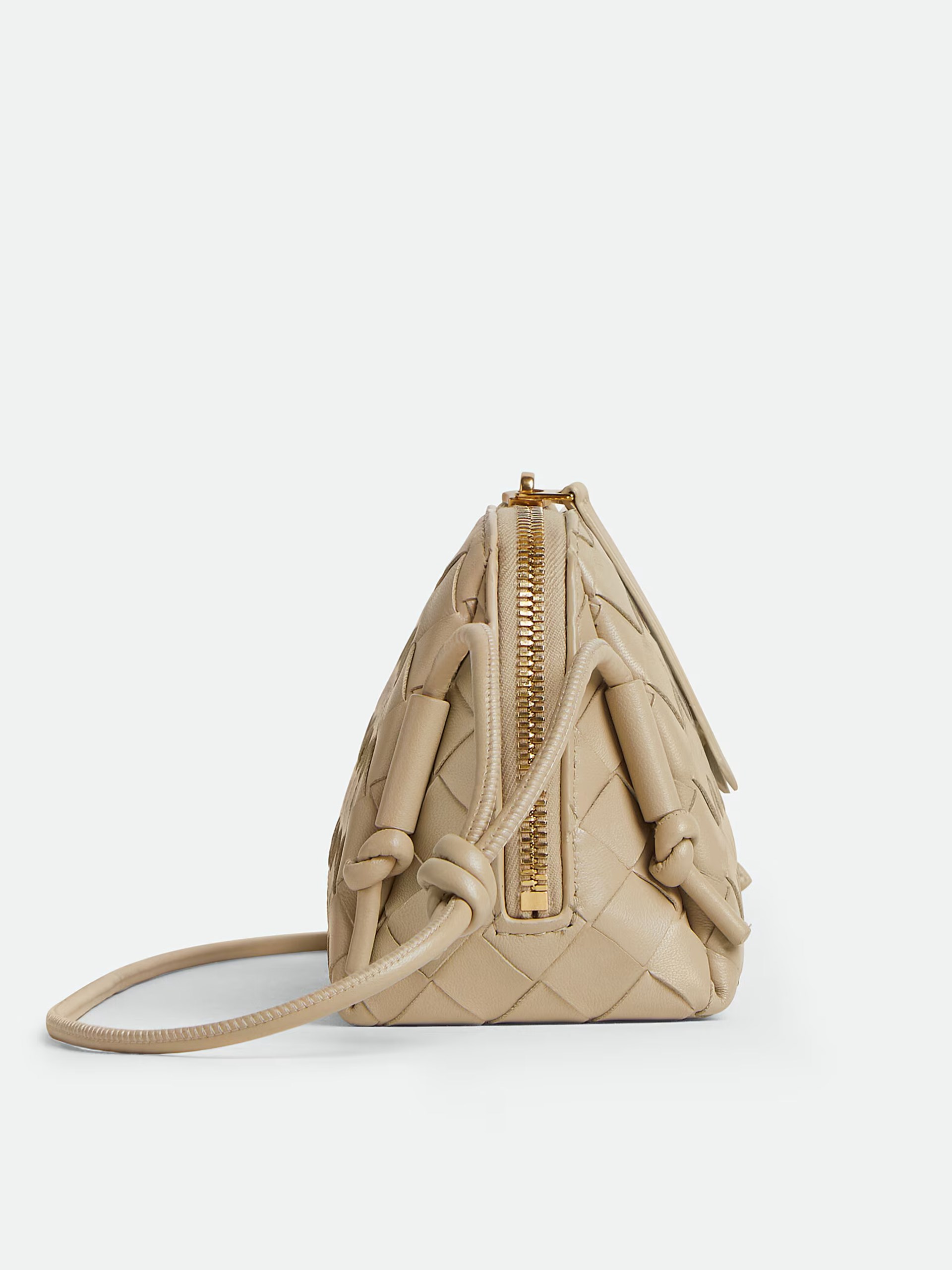 Beige Bottega Veneta Intrecciato Concert Pouch bag