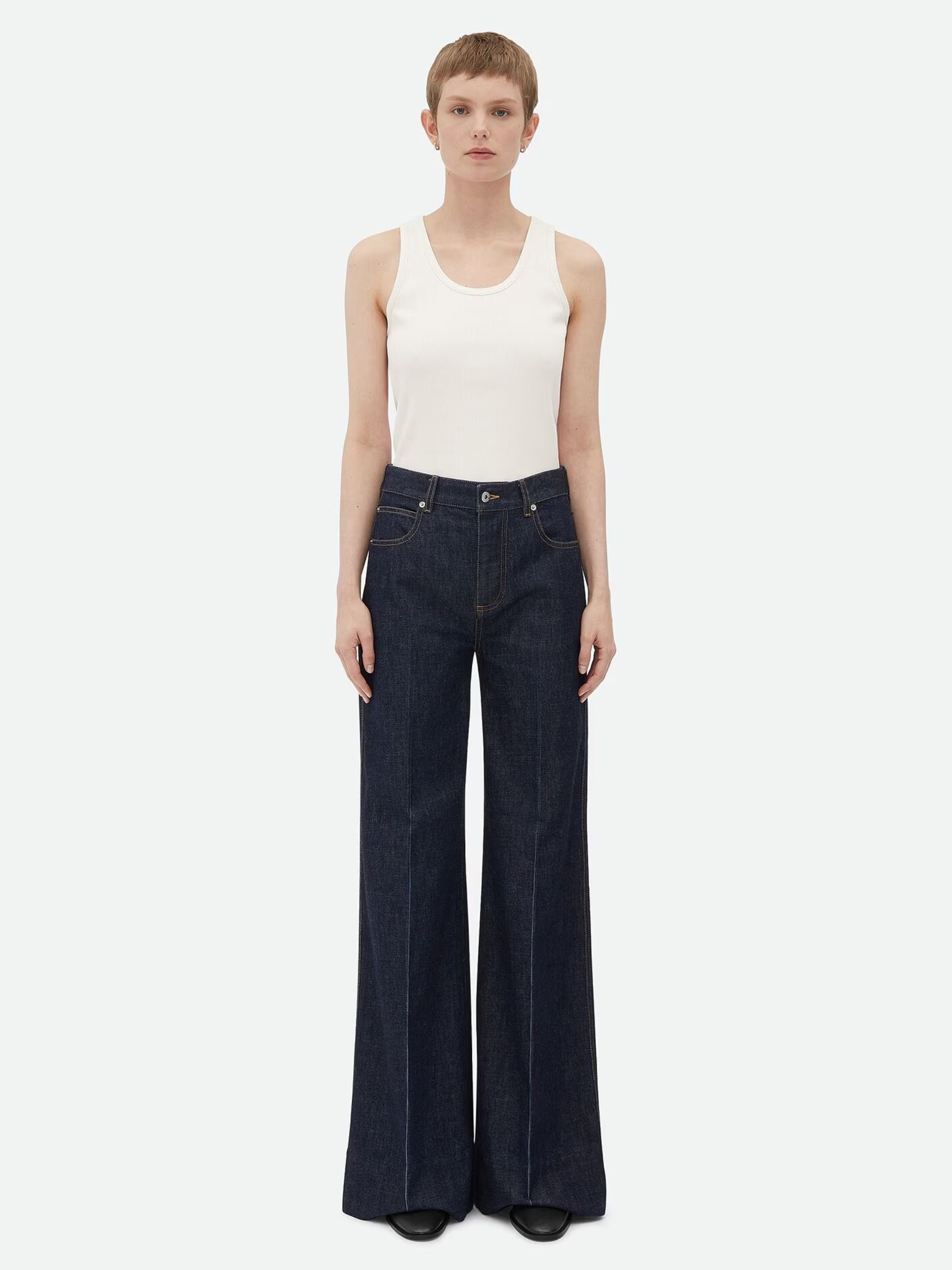 Bottega Veneta navy wide-leg jeans