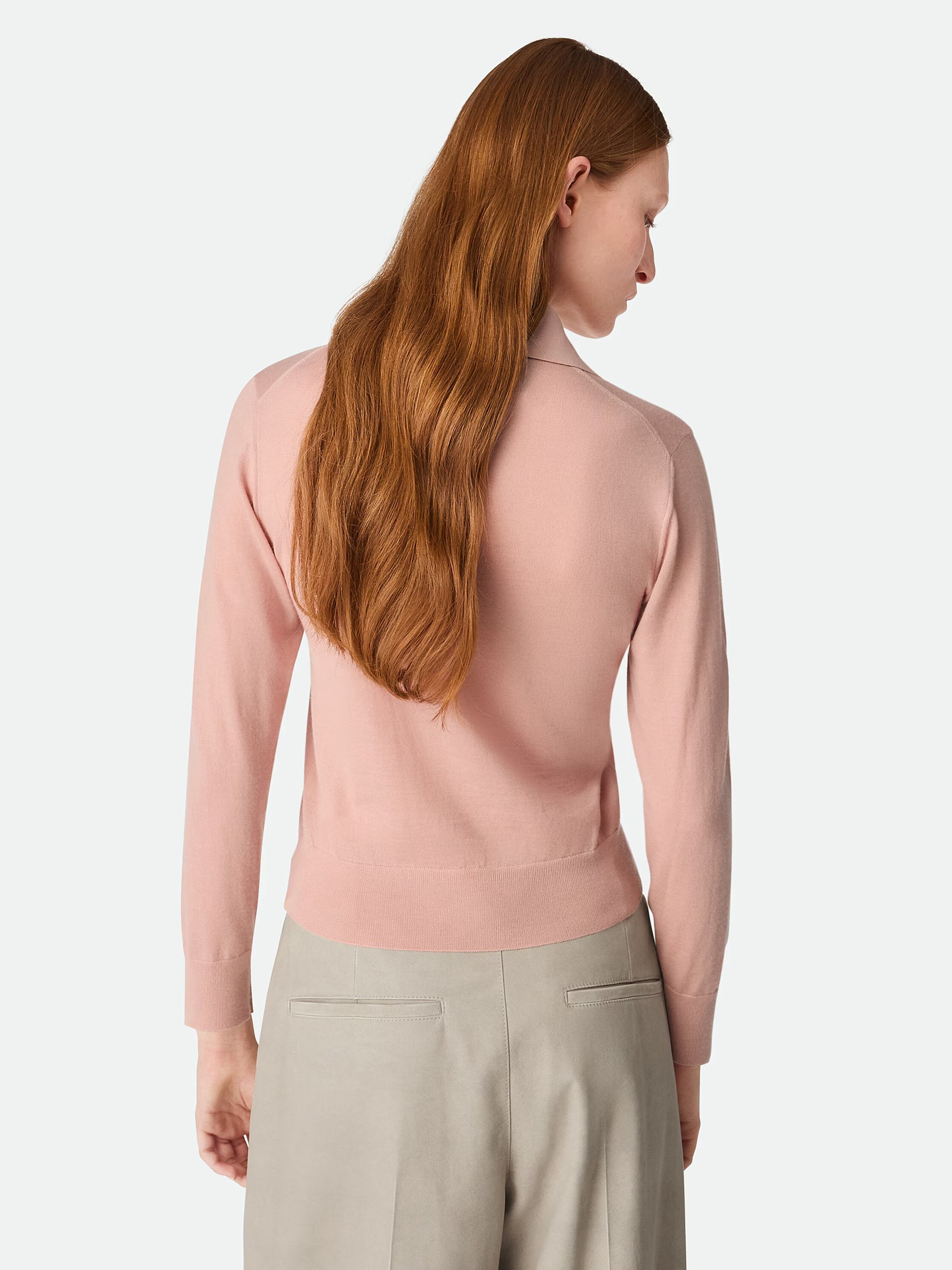 Bottega Veneta soft pink cashmere polo