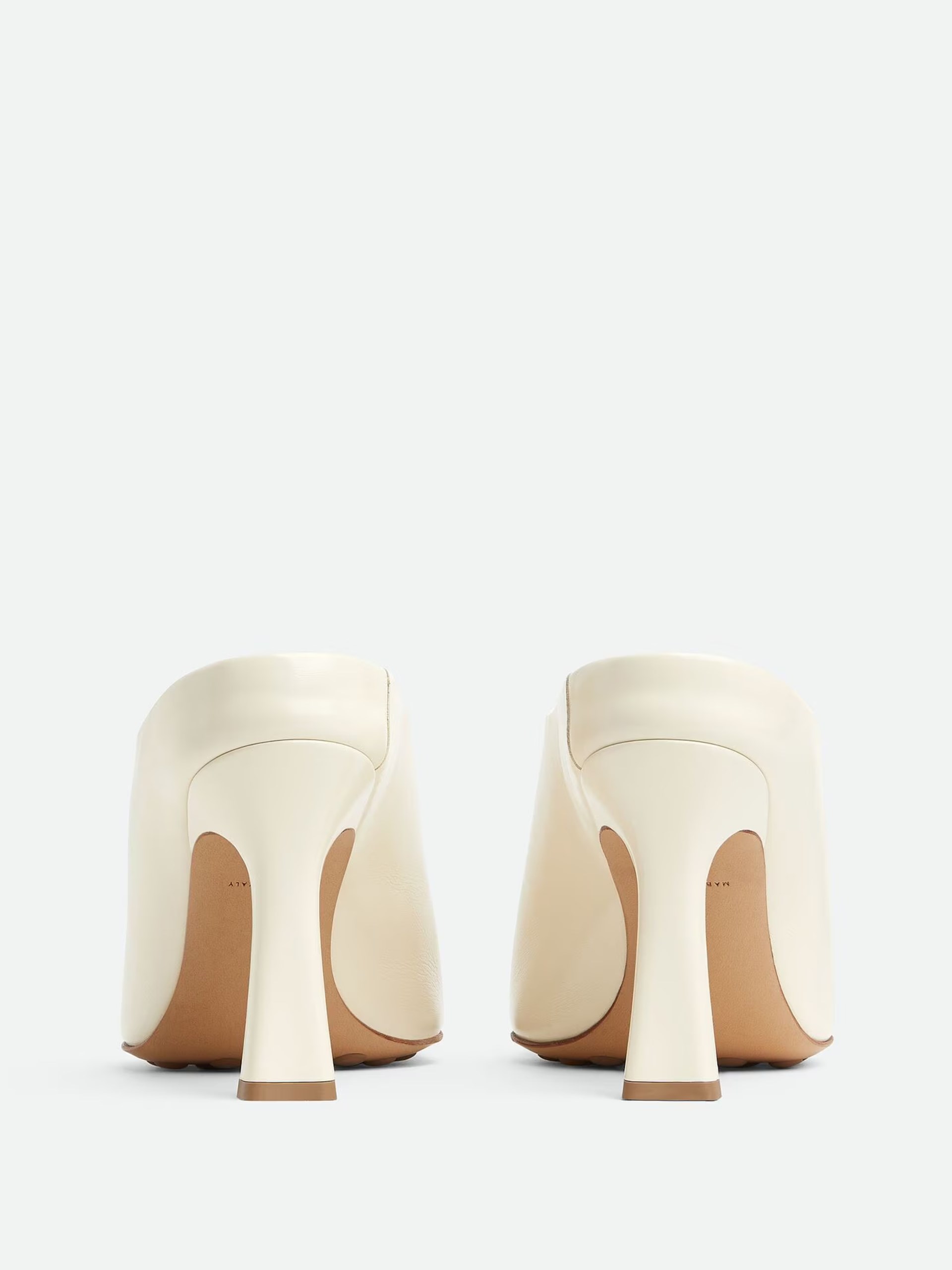 Bottega Veneta Rana mules in shiny ivory leather