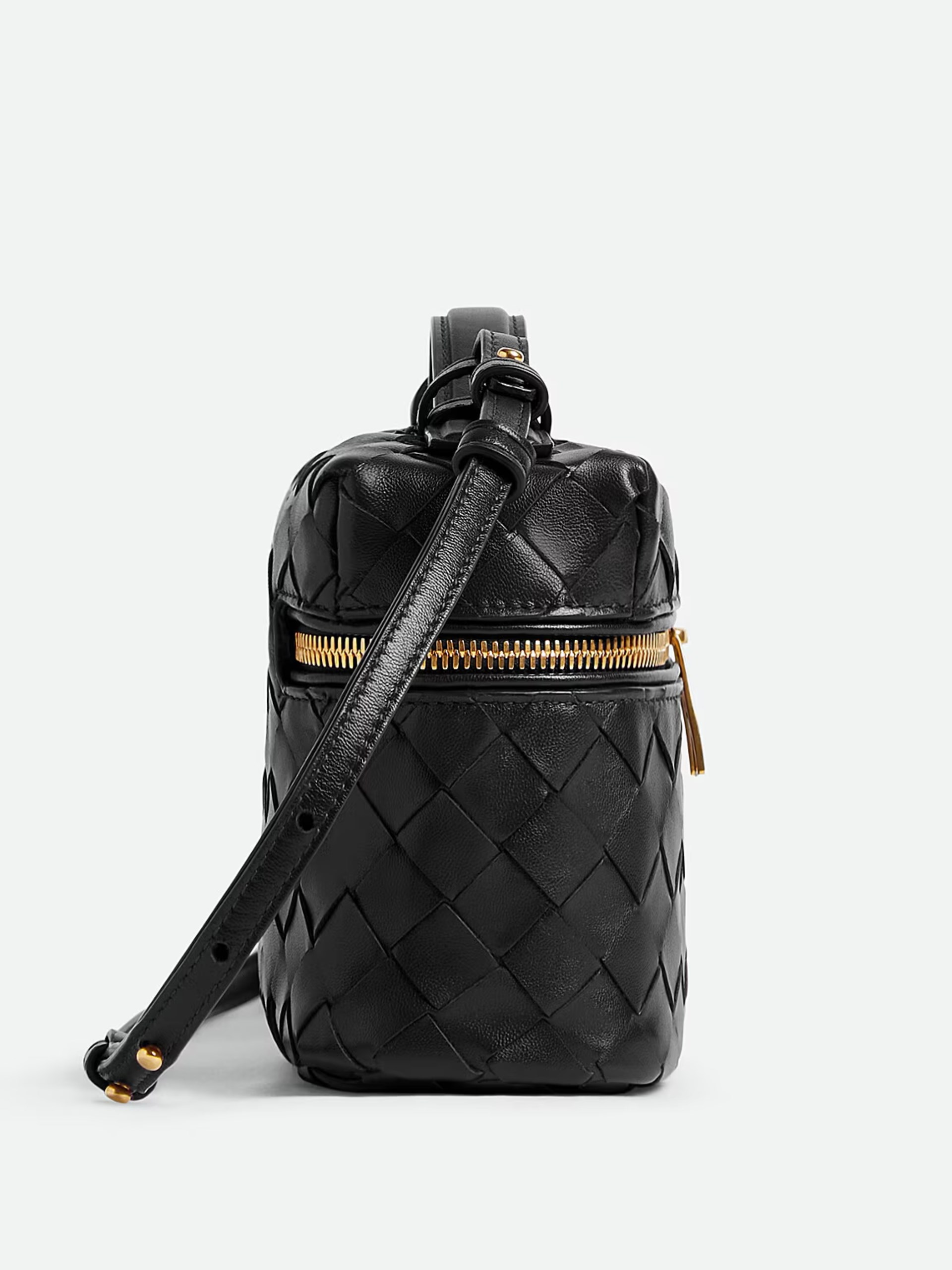 Bottega Veneta Bang Bang cosmetics in black soft Intrecciato leather