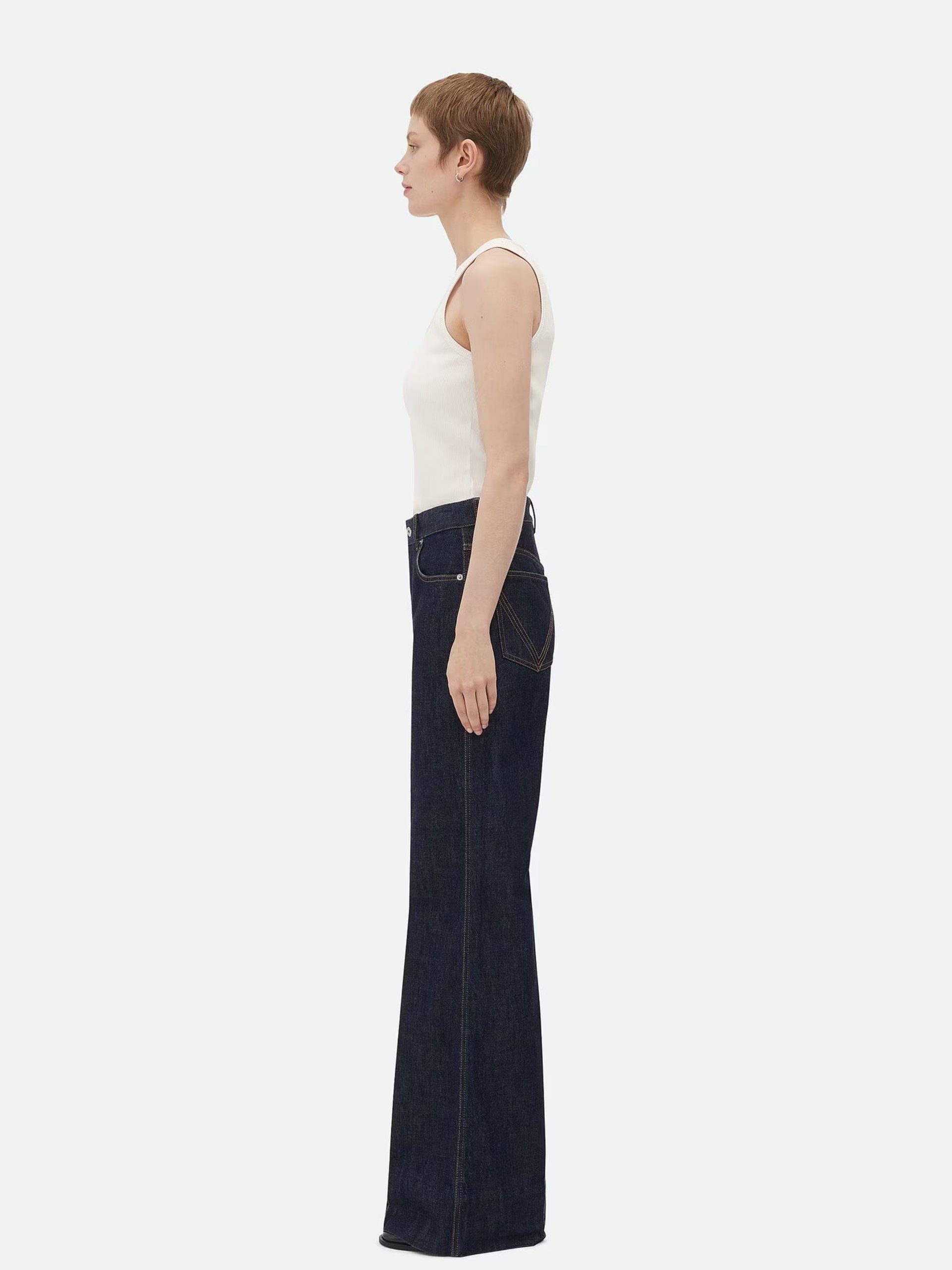 Bottega Veneta navy wide-leg jeans