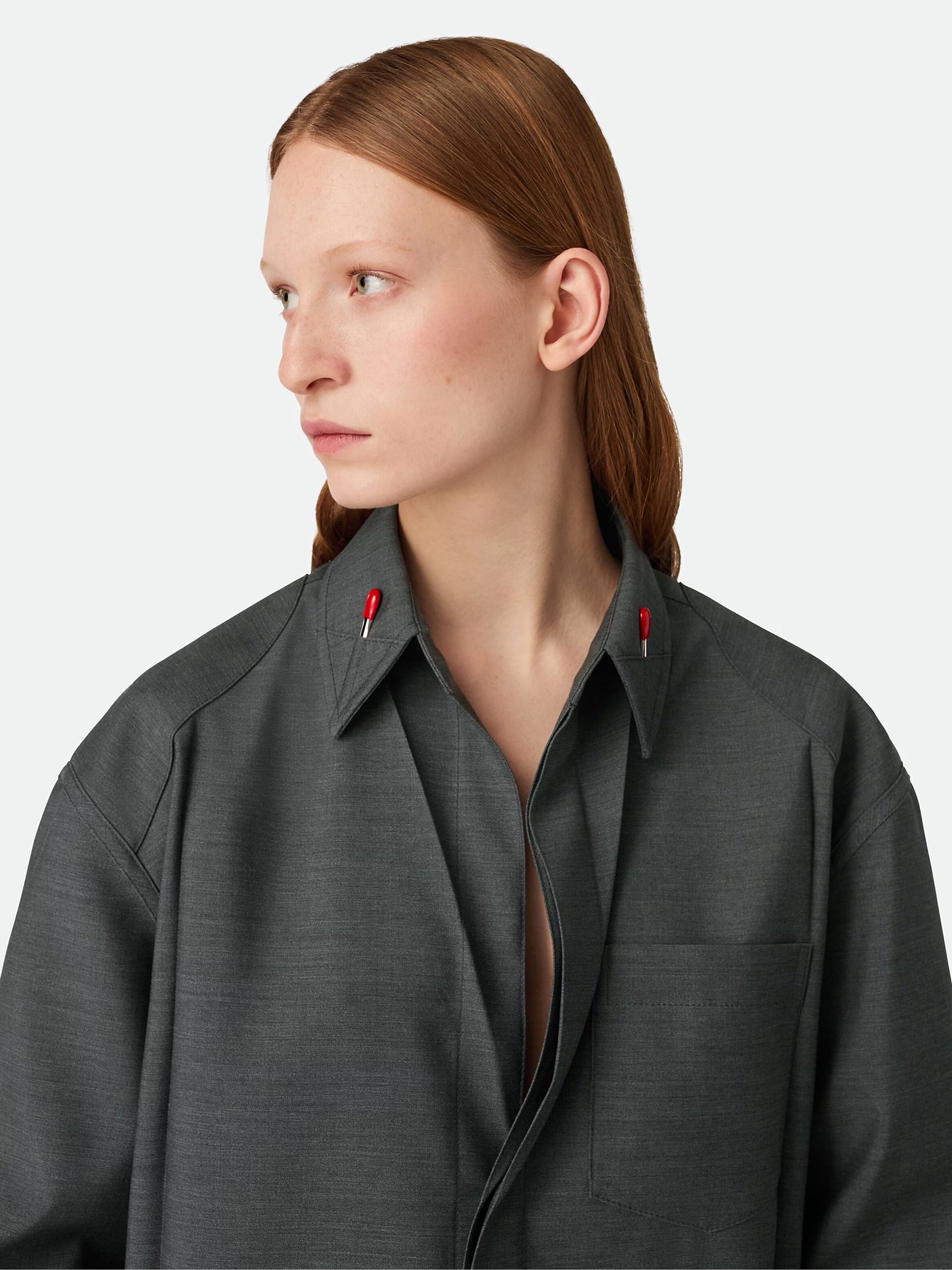 Bottega Veneta dark gray wool shirt