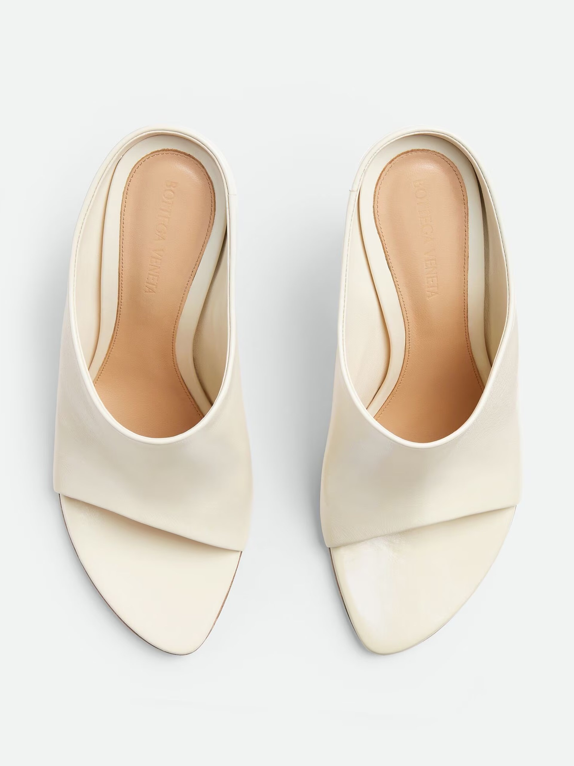 Bottega Veneta Rana mules in shiny ivory leather