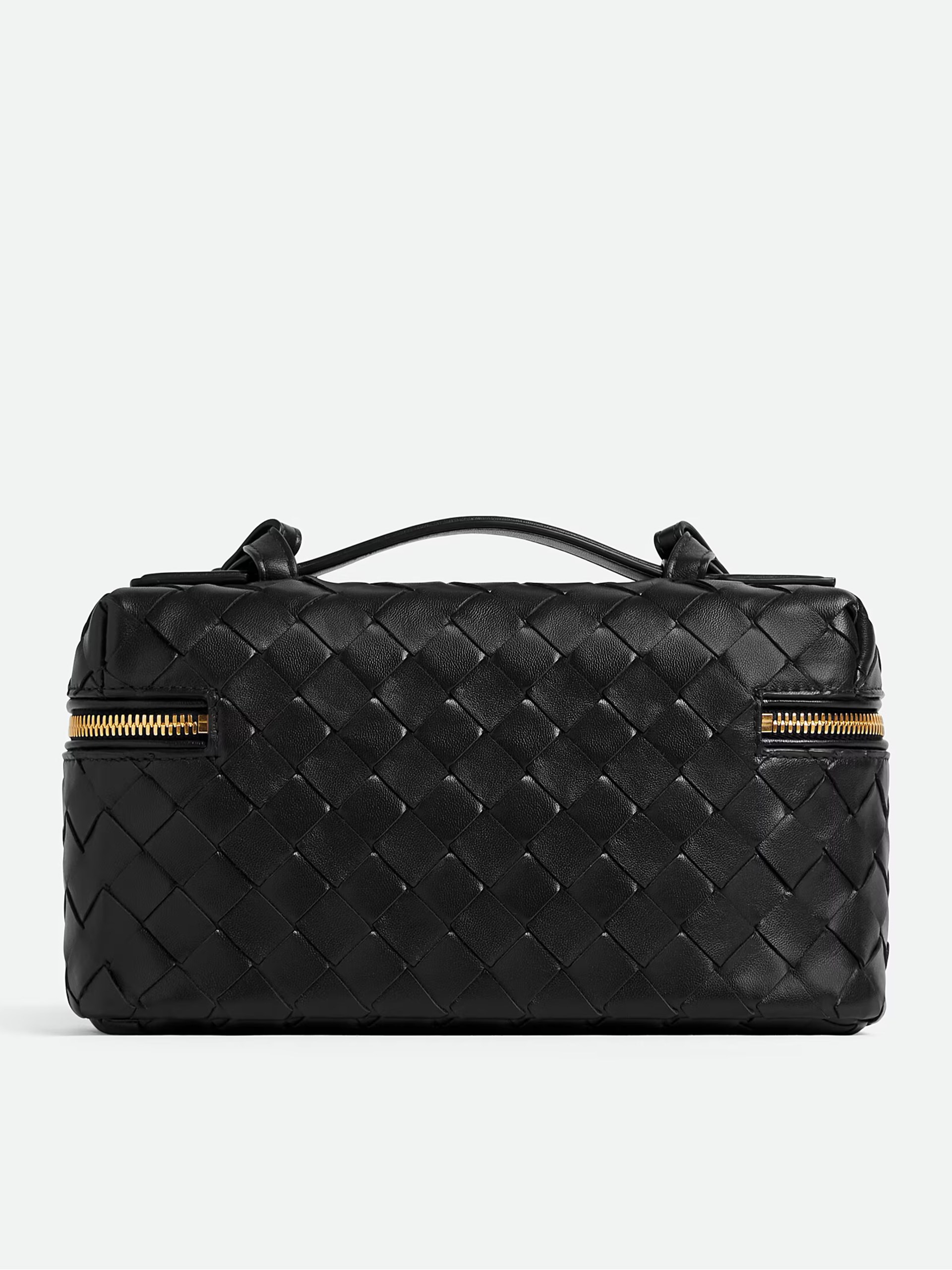 Bottega Veneta Bang Bang cosmetics in black soft Intrecciato leather