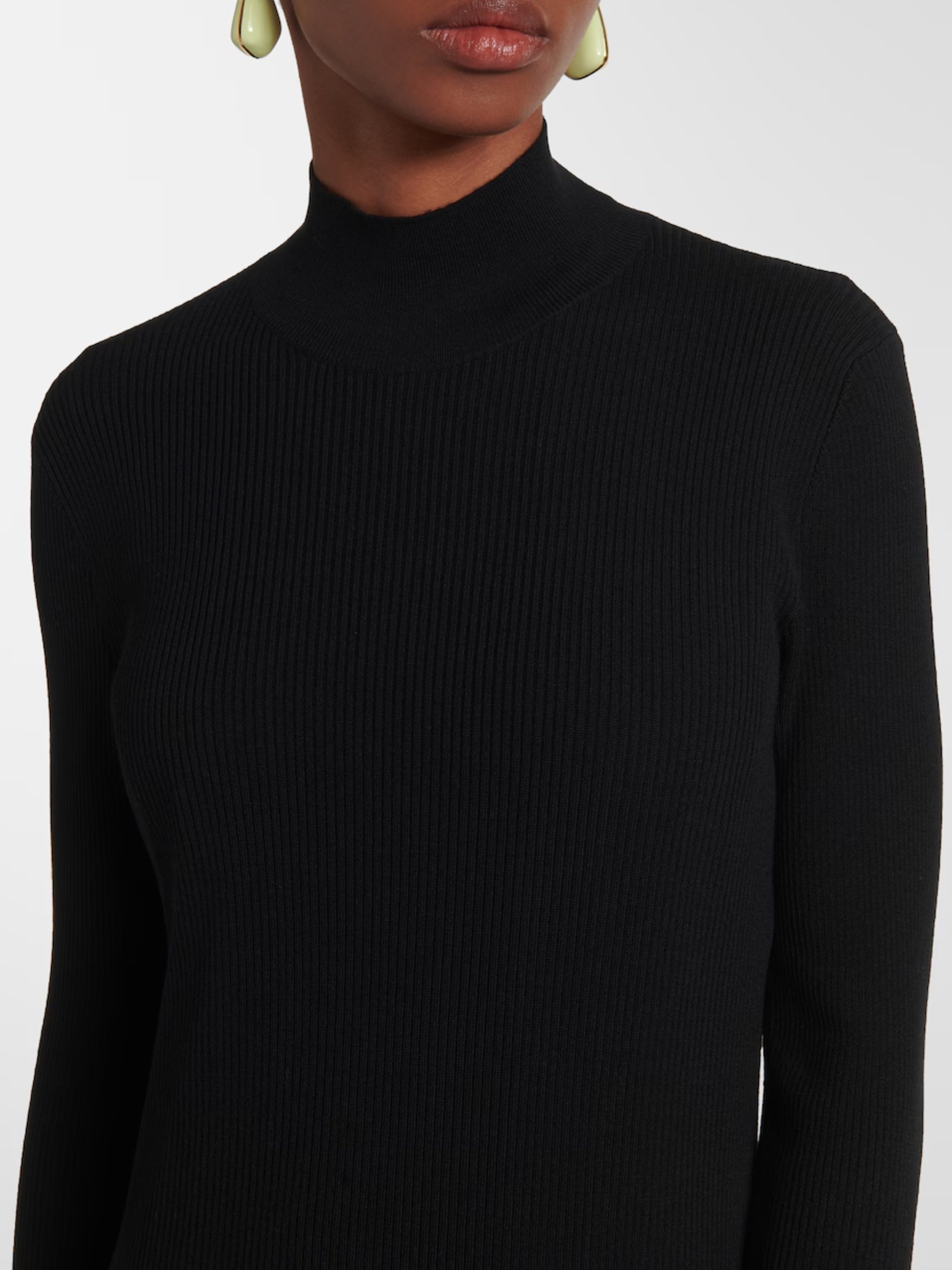 Bottega Veneta black asymmetric high-neck dress