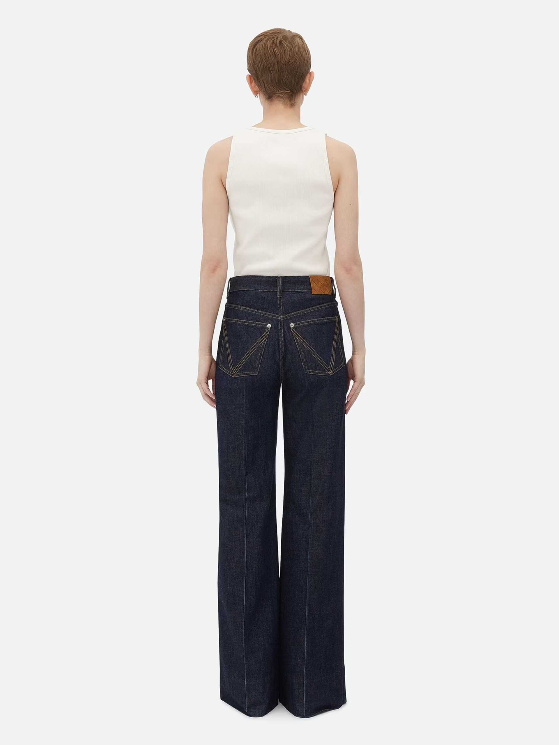 Bottega Veneta navy wide-leg jeans