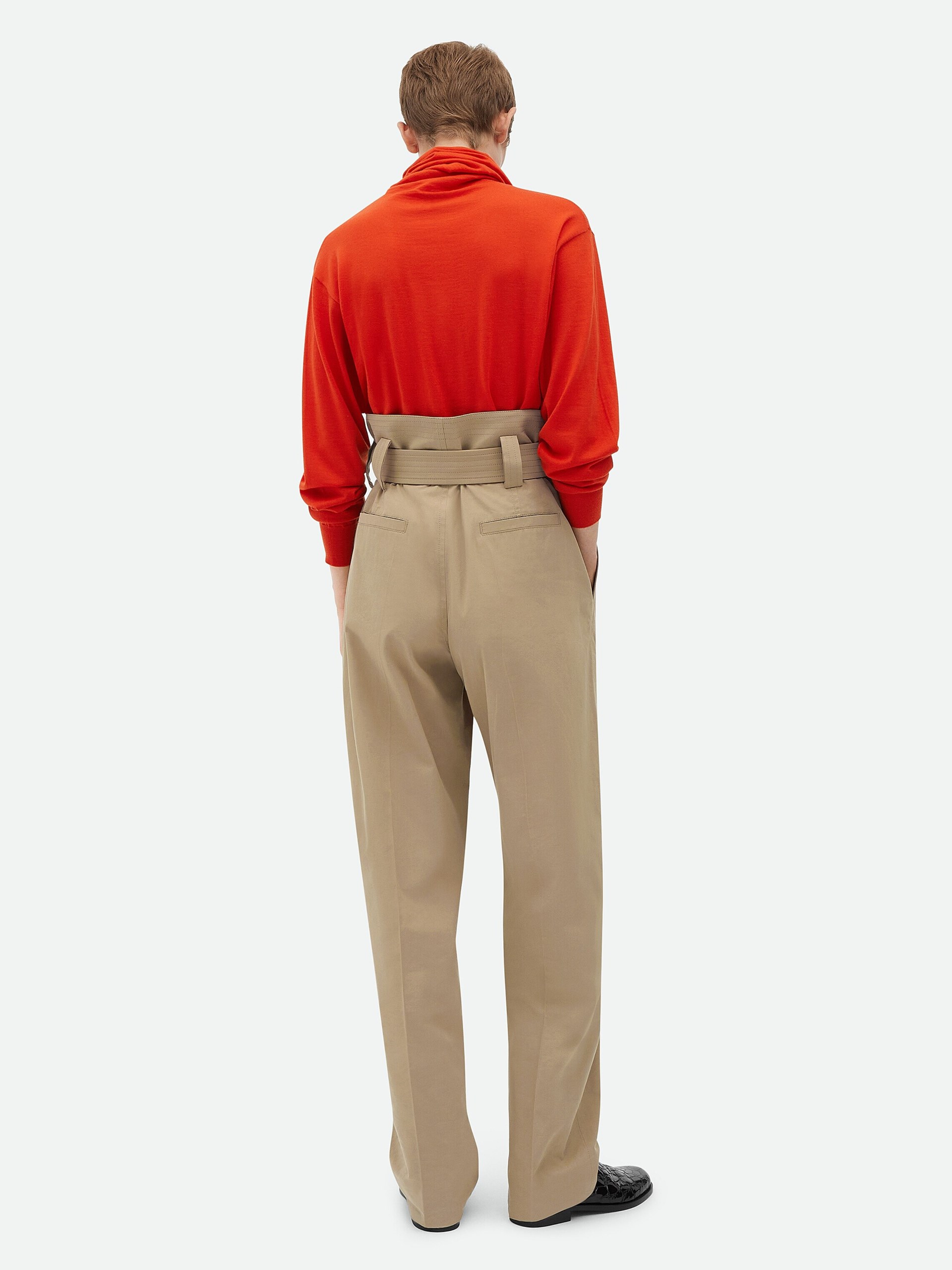 Bottega Veneta light brown wide-leg pants
